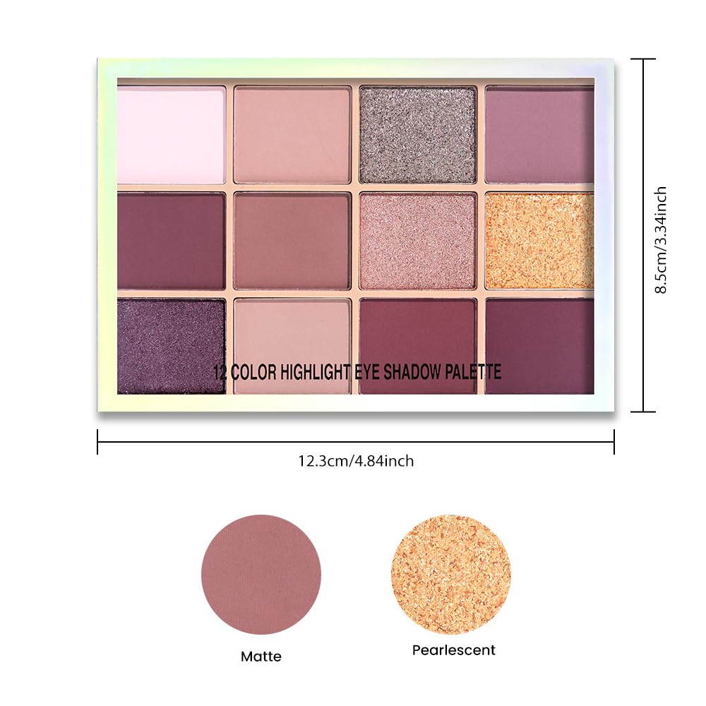 Neutral Smokey Eye Shadow Palette,Nude Mauve Rose Gold Cream Eyeshadow Palette,Make Up Pallets for Women Natural Eyeshadow for Eyes Long Lasting Naturing-Looking