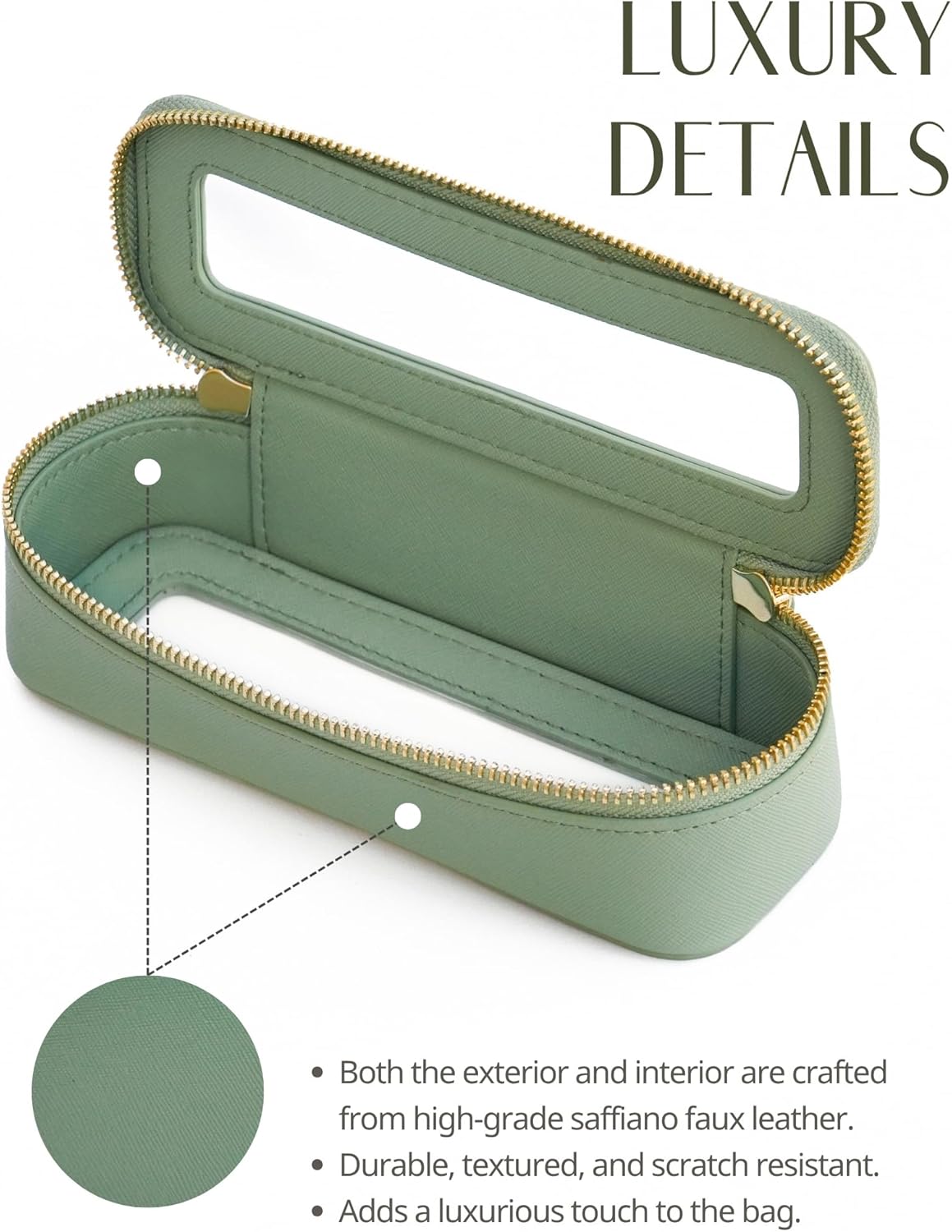 Popvibe Clear Makeup Bag Travel Cosmetic Case Transparent Toiletry Bag with Zipper, Portable Make Up Organizer Traveling Compact Car Bag for Essentials