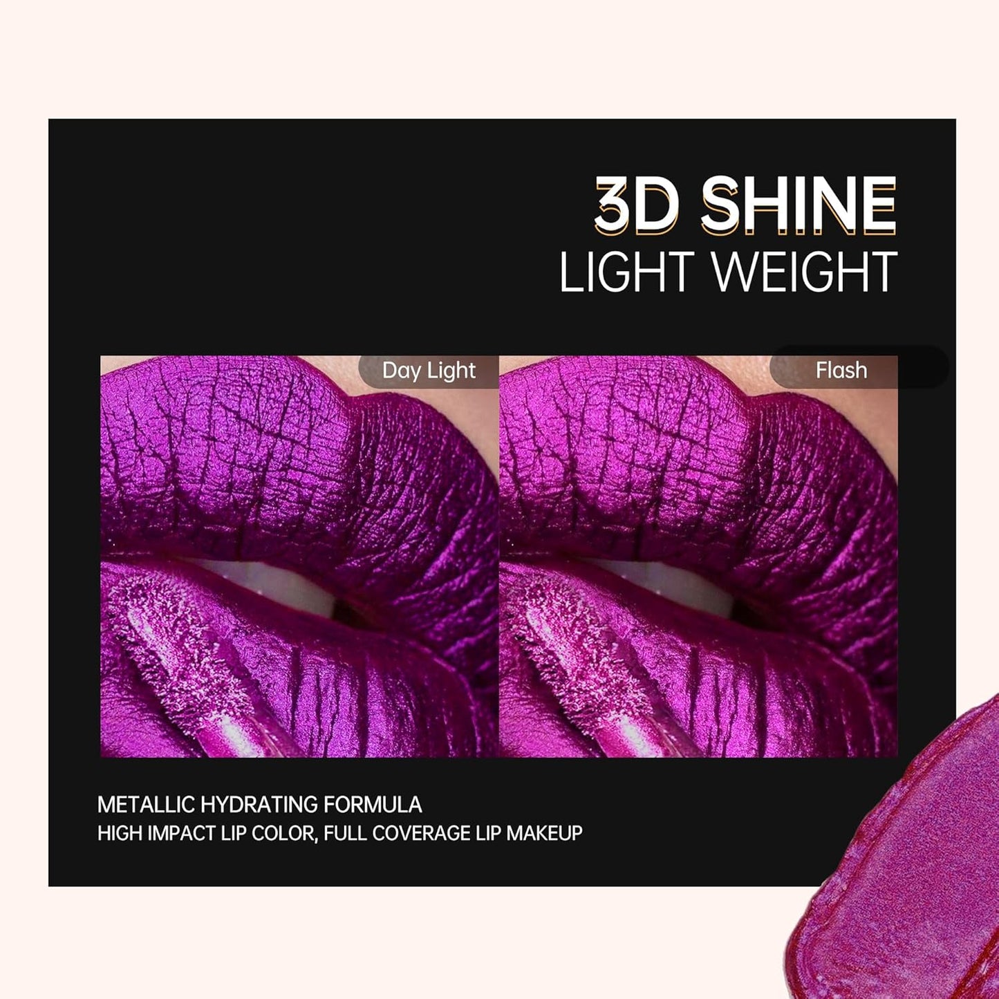 Brown Lipsticks for Women Metallic Lipstick Long Lasting Non Stick Cup Lip Gloss, Shimmer Lightweight Hydrating Full Coverage Lip Color, DP113 Pleasure