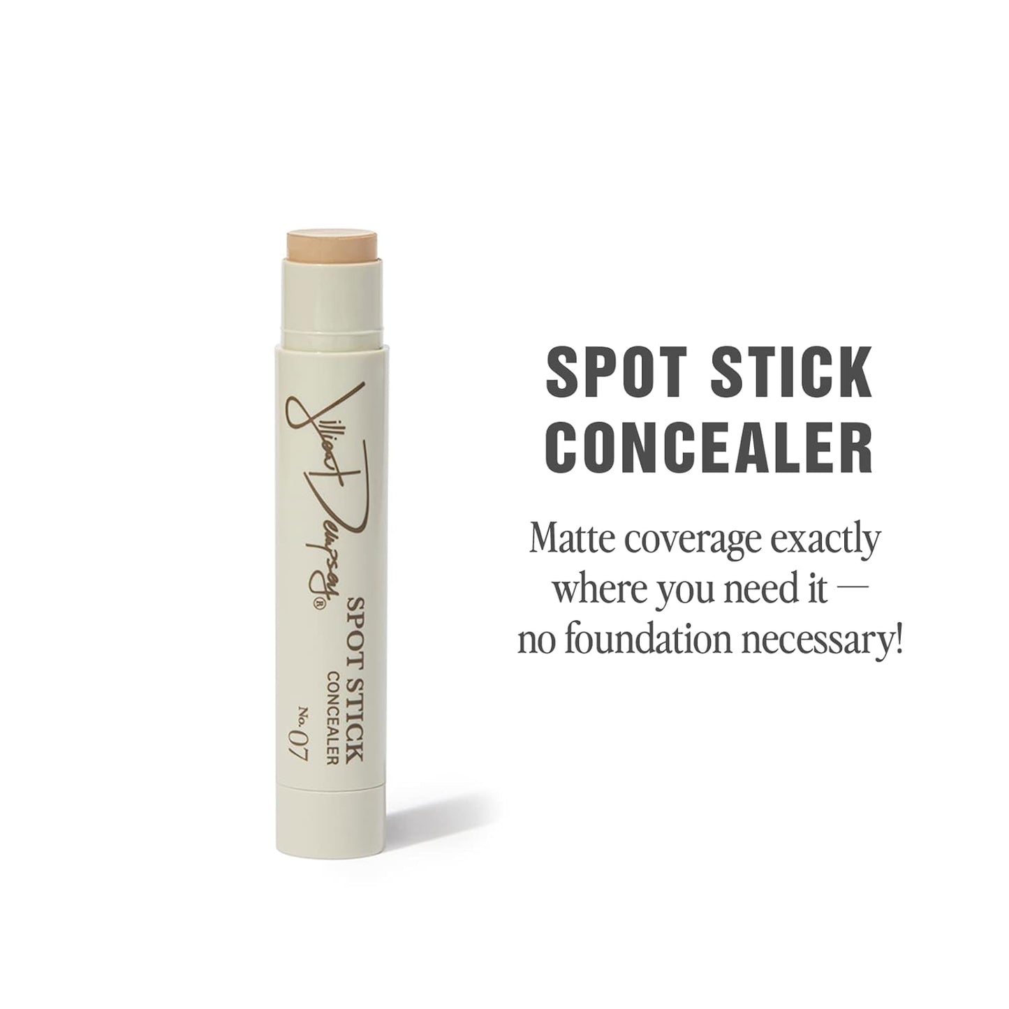 Jillian Dempsey Spot Stick Concealer | Easy Blending Matte Concealer for Blemishes & Uneven Skin Tones | Shade No. 07: Medium Beige with Neutral Undertones