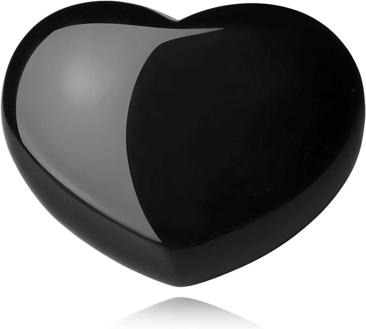 1.8" Large Heart Crystal Stone Black Obsidian Healing Crystals Smooth Gua Sha Meditation Yoga Worry Stones Pockets Gemstone Reiki Energy Balancing Gift Mother's Day Gift