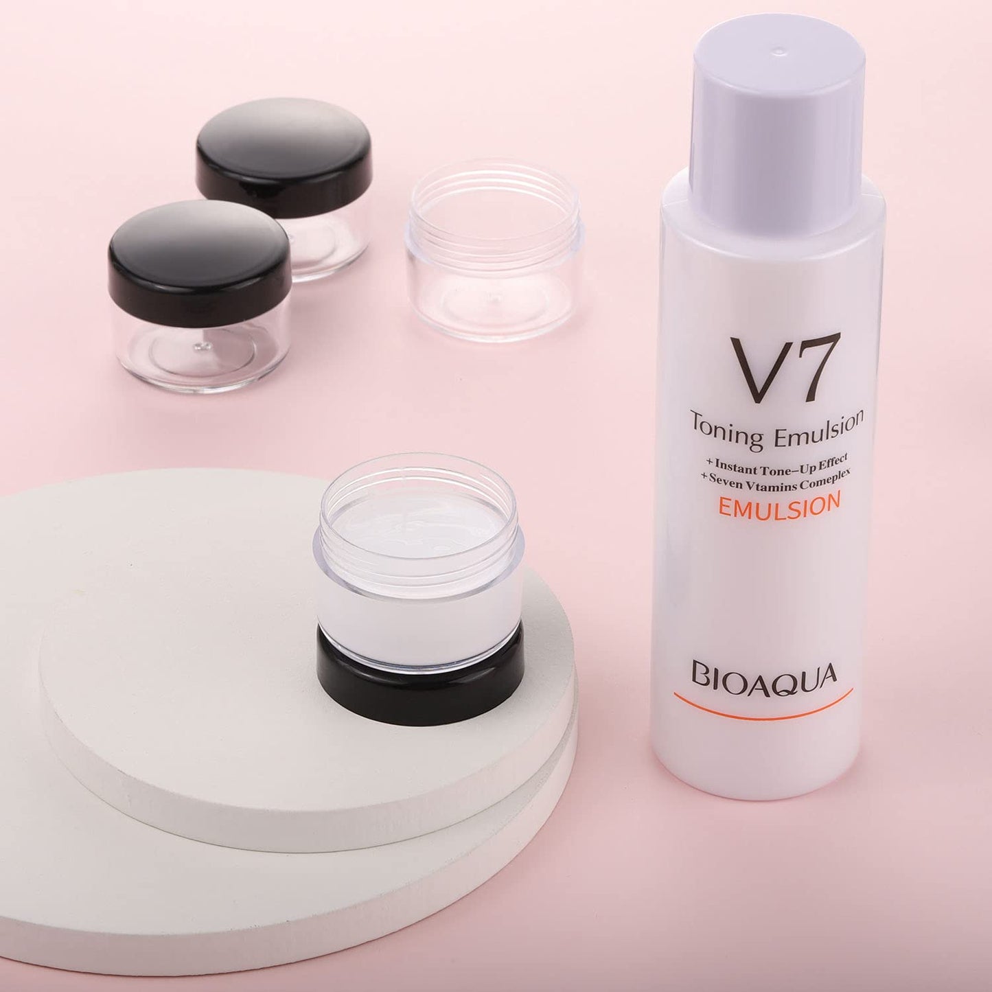 100 Count Small Sample Containers Makeup Jars 15 Gram Cosmetic Containers with Lids Black Traveling Jars Empty Bottles for Toiletries