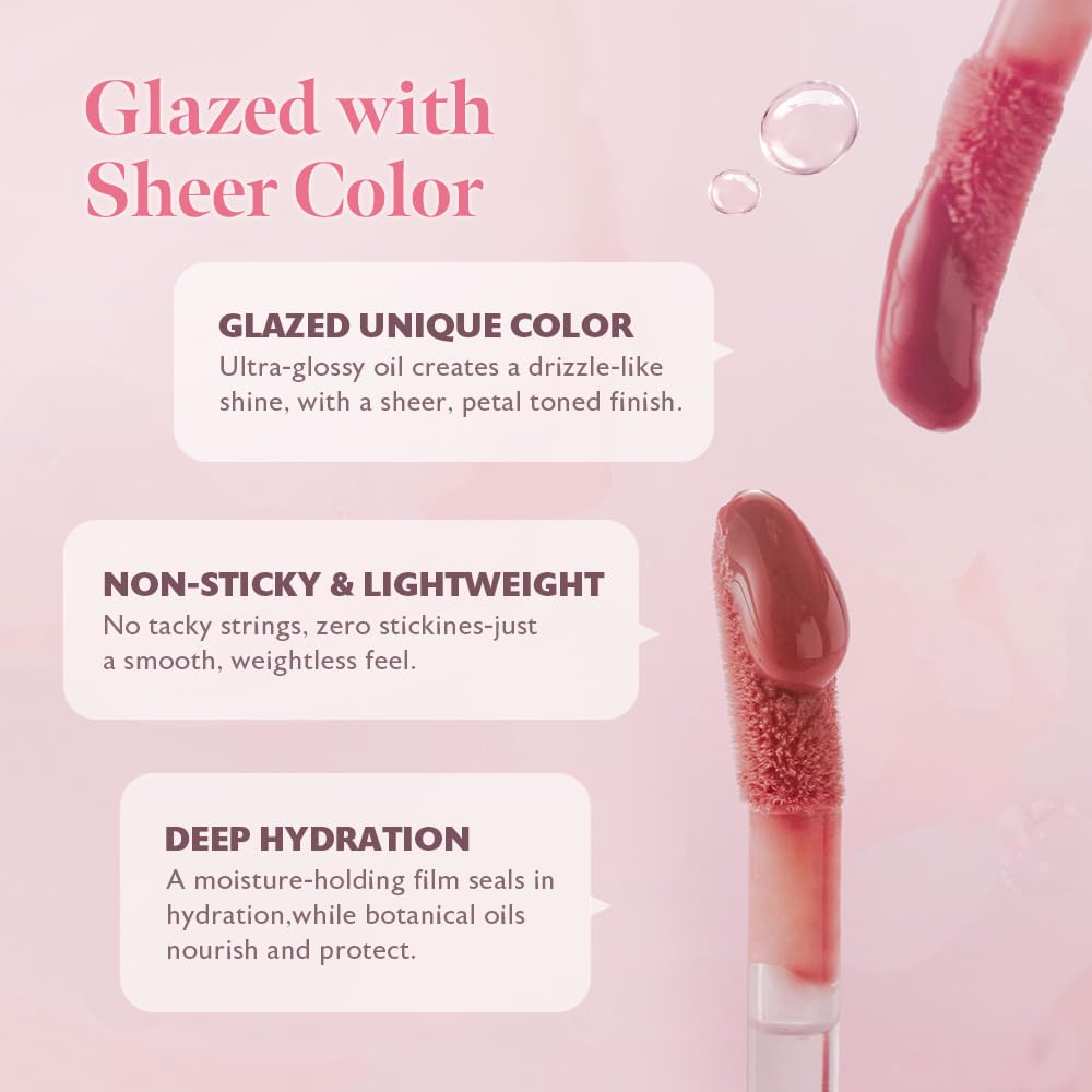 MILKTOUCH Dew Stain Sheer Lip Gloss (02 Bubbly Pink, 0.14 Fl Oz (Pack of 1))