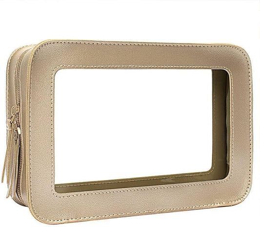 Clear Makeup Bag Small, TSA Approved Portable Toiletry Bag with Zipper Cosmetic Travel Bag Makeup Organizer Case Mini Makeup Pouch for Purse Car Organizer Bag for Women Men