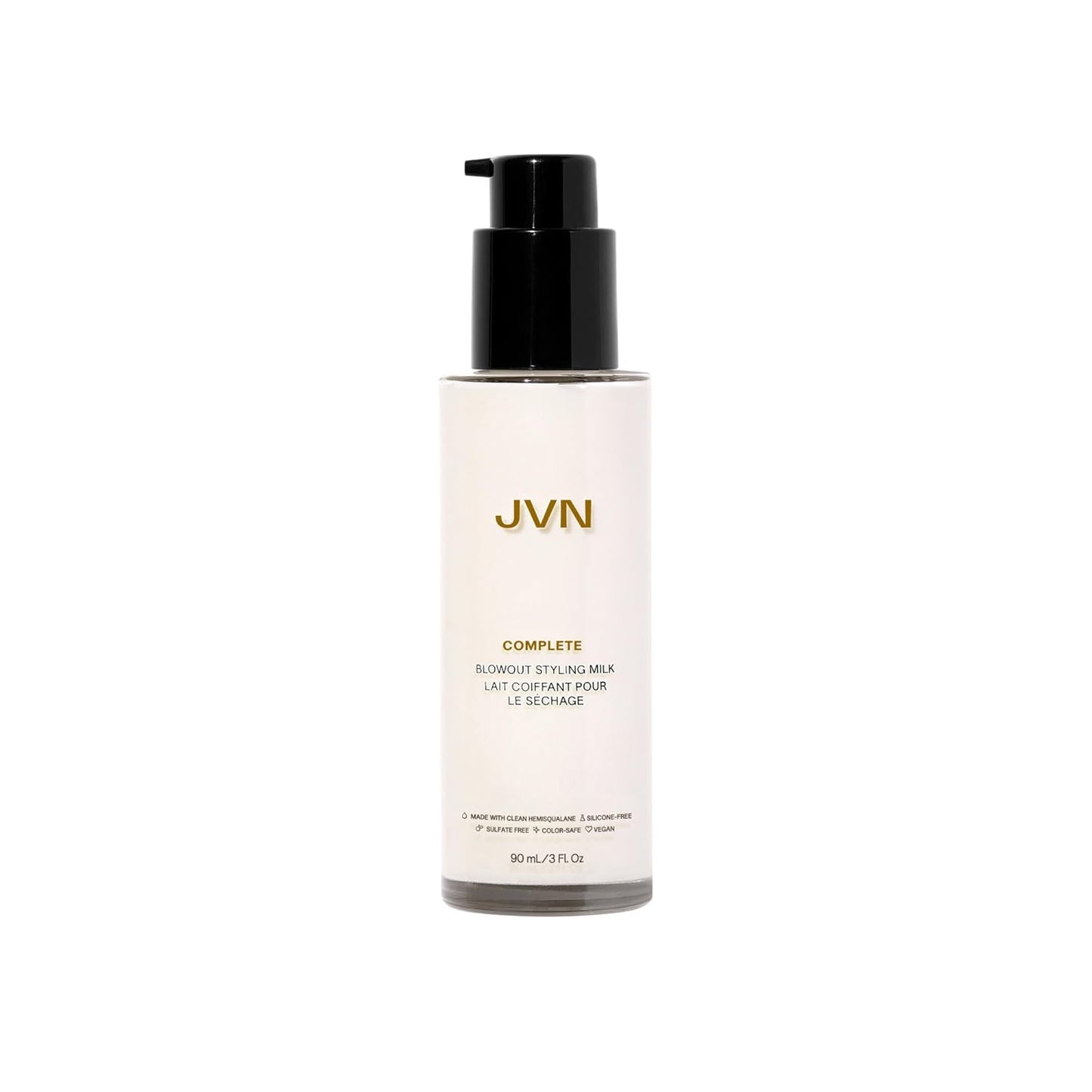 JVN Complete Blowout Styling Milk Heat Protector Cream, Style Memory, Anti-Humidity, Smooths & Protects, 3 Fluid Ounces