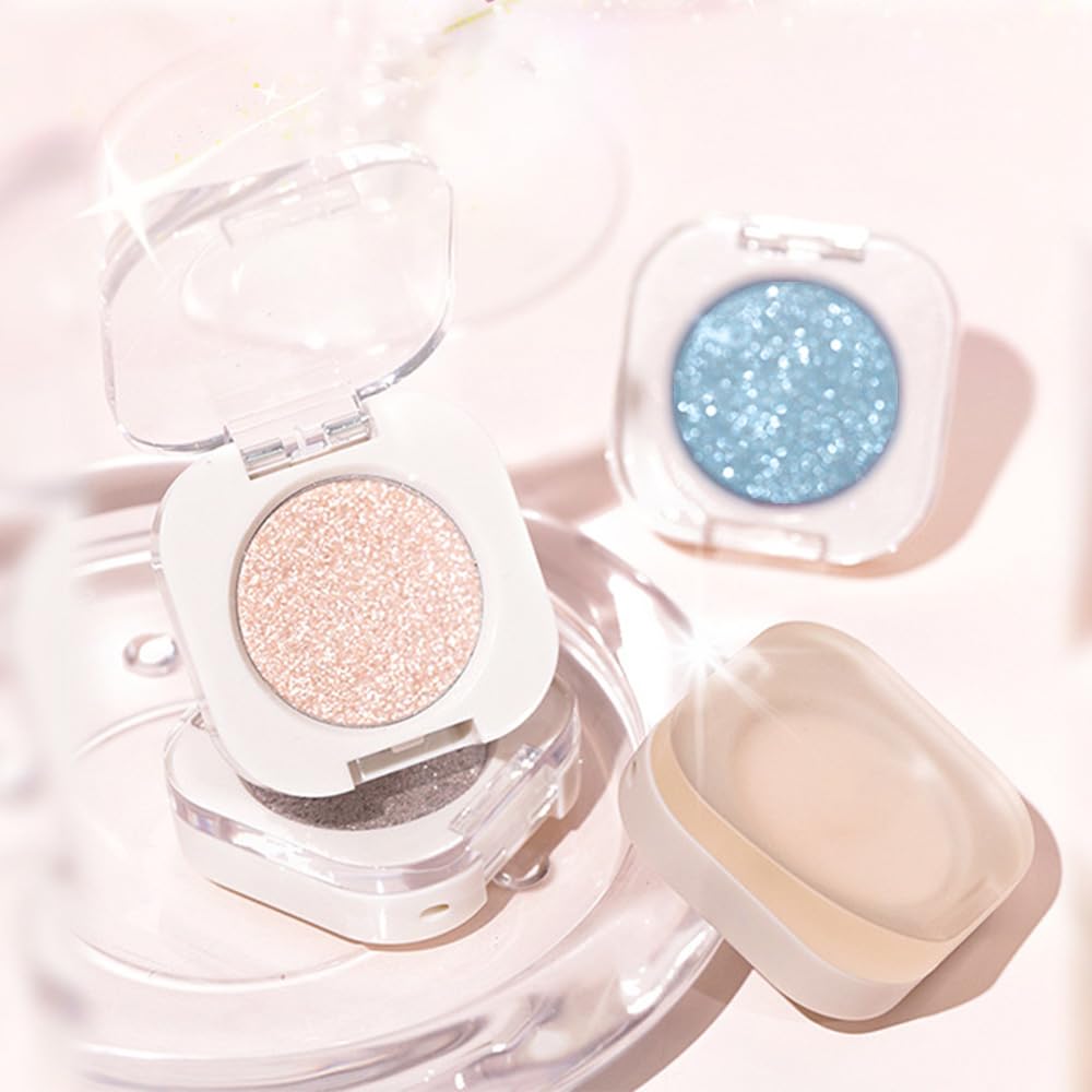 Light Peach Matte Eyeshadow Palette for Women, Single Monochrome Eye Shadow Makeup, Shiny Pressed Powder, Blendable Natural sombras para ojos, Holographic,Vegan,Travel -2