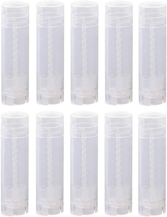 10PCS 4.5g/4.5ml Empty DIY Lip Tubes Holder Containers Vial Refillable PP Plastic Deodorant Crayon Travel Tube Pipe Bottle Lip Gloss Case DIY Lip Balm Gifts For Women Lady Girls(Transparent)