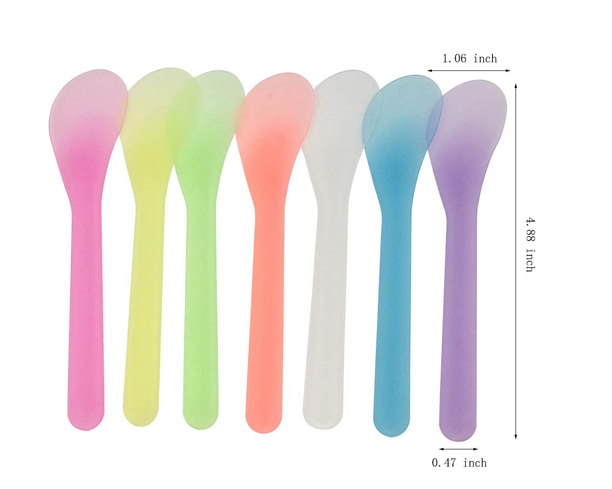 100 PCS Cosmetic Spatula for Makeup Face Mask Plastic Spoon Disposable Makeup Tools for Mixing and Sampling 4.88'' x 1.06" Random Color