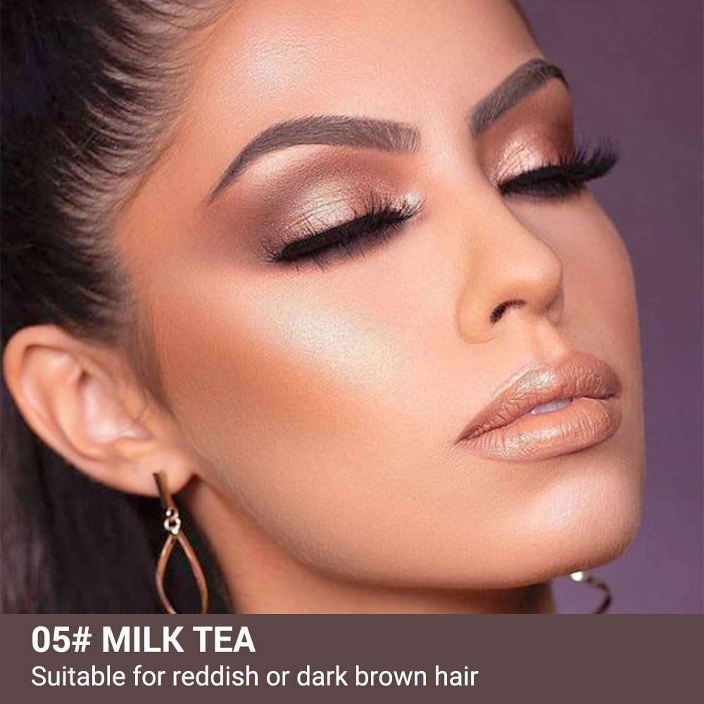 Ultra-Fine Eyebrow Pencils for Women, Waterproof Dual-Sided 5 Pack Taupe Eye Brows Pen, Draws Tiny Brow Hairs, Defines, Fills, Shapes, Contours, Combs -Milk Tea