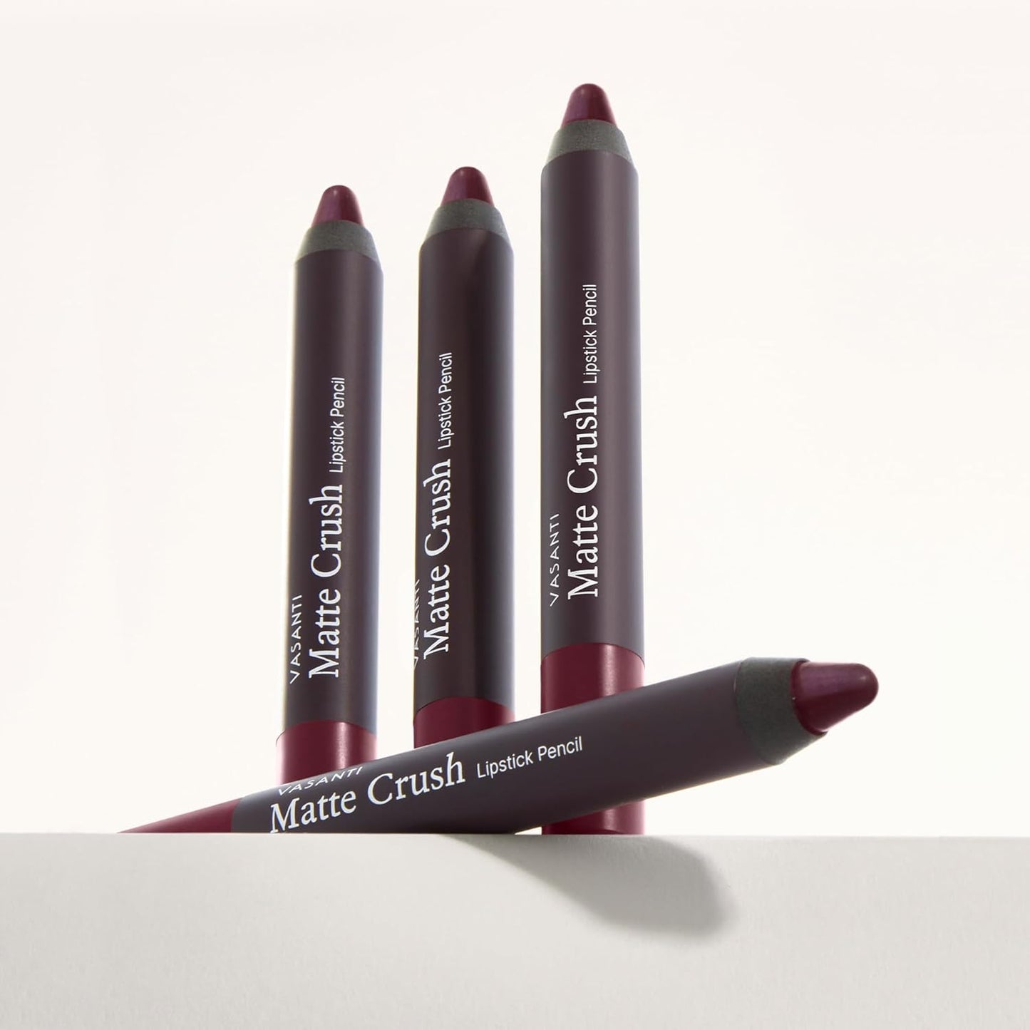 VASANTI Cosmetics Matte Crush Lipstick Pencil (Berry First Kiss - Rich Plum Berry) - Long lasting, Water resisitant & Smudge proof - High Pigmented, Soft Matte Lip Liner Makeup