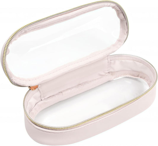 Clear Makeup Bag Small, TSA Approved Portable Toiletry Bag with Zipper Cosmetic Travel Bag Makeup Organizer Case Mini Makeup Pouch for Purse Car Organizer Bag for Women Men