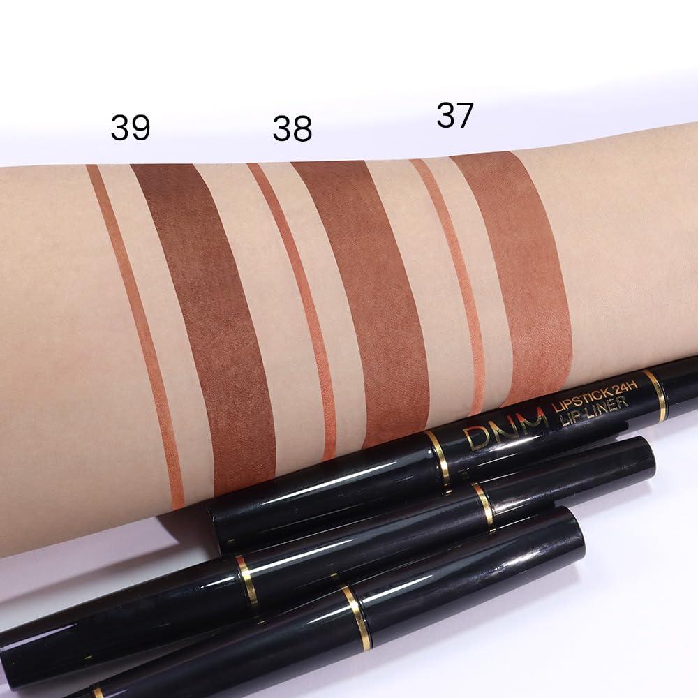 evpct 1Pcs Brown Matte Lip Liner and Lipstick Combo Set Kit for Women, Magic Neutral Lipsticks 24 Hours Original Lipstick and Lips Liner Pencil Stain Gloss Plumper Makeup Long Lasting Waterproof 38