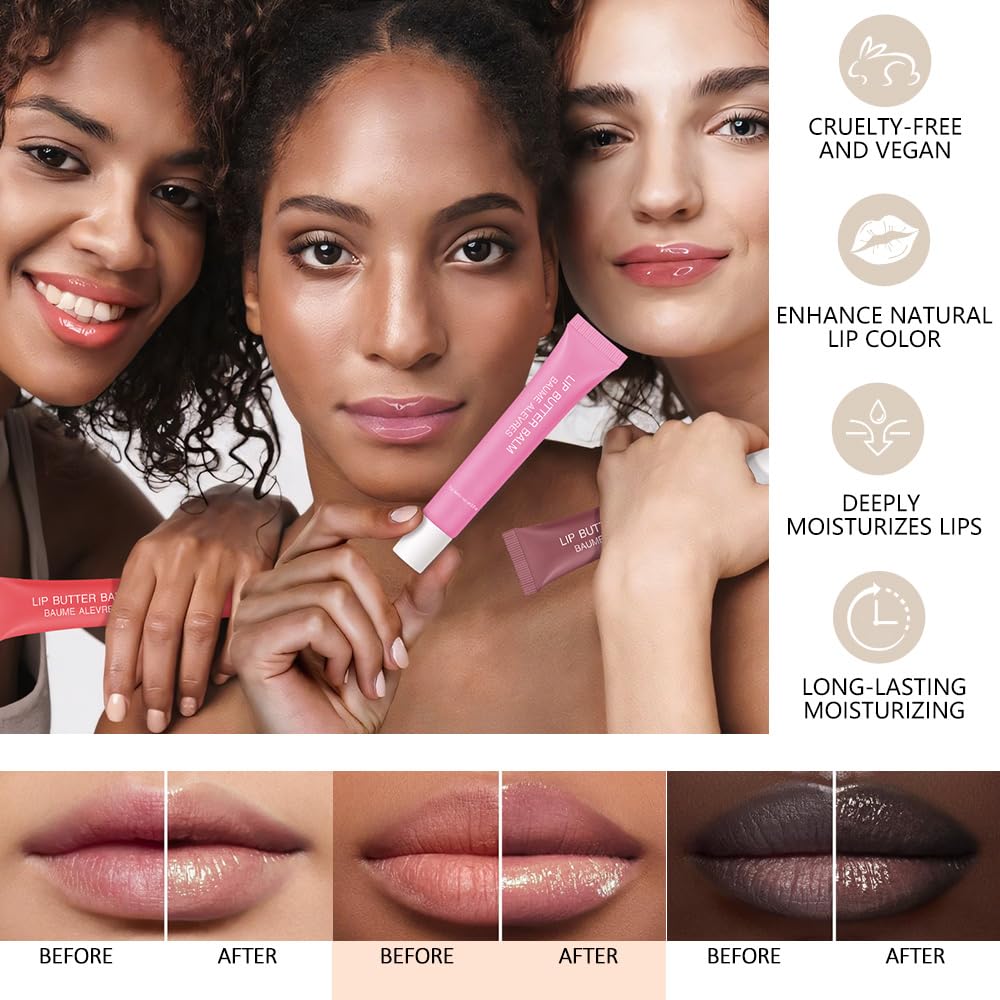 1Pcs Tinted Lip Balm Serum Makeup, Squeeze Hydrating Tint Lips Balms Serum Cosmetic, Women Care Glossy Nourishing Plumping Lip Stain Gloss Lipstick, Suitable for dry lips, Long-Lasting Color 02