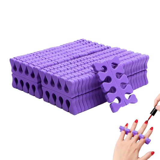 100PCS Sponge Toe Separator, Soft Toe Spreader Nail Art Finger Separator Divider Spacer Manicure Pedicure Tool for Nail Polish (Purple)