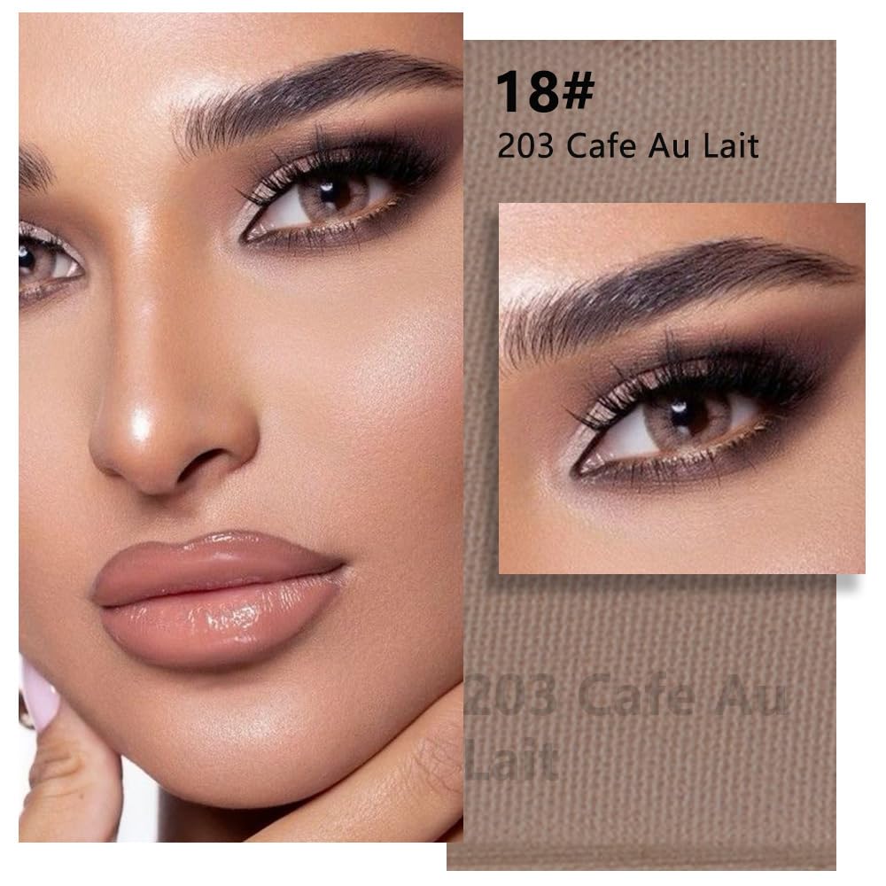 Light Brown Matte Single Eyeshadow Makeup Palette - Light Cocca Single Eye Shades | Creamy Pressed Powder for Easy Blending | Mini Travel Palette for Women | Everyday Natural Eye Makeup, 18#