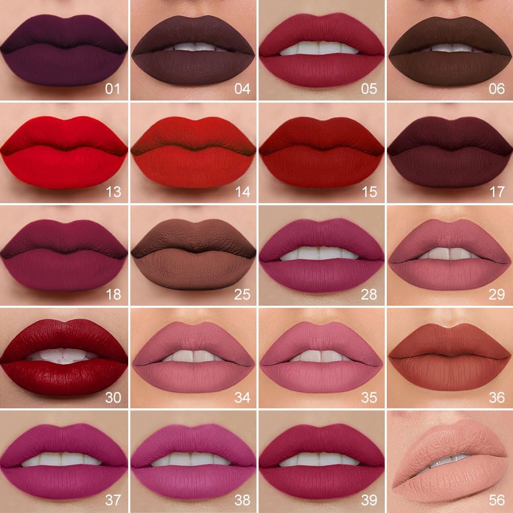evpct 1Pcs Mauve Matte Lip Liner Stain Liquid Lipstick Makeup Set for Women, Mauve Lip Stick Liner Combo Long Lasting Waterproof Lipsticks labiales matte mate larga duracion Long Wear 24 hour Lipstick