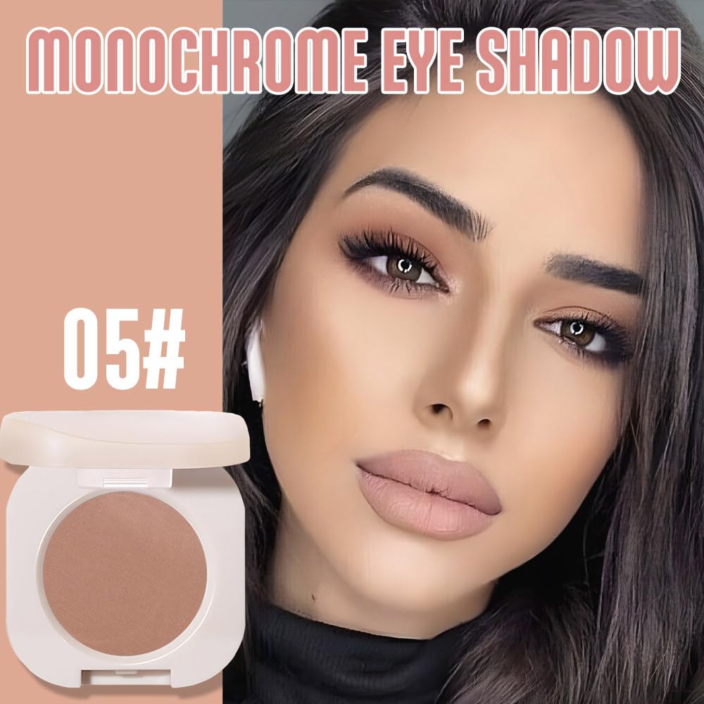 Matte Eyeshadow Monochrome, Dark Nude Eye Shadow Makeup, Neutral Matte Pressed Powder, Single Vegan Eyeshadow, Highly Pigmented Natural Eyeshadow Palette, Single Long Lasting Deep Nature Eye Make 05#