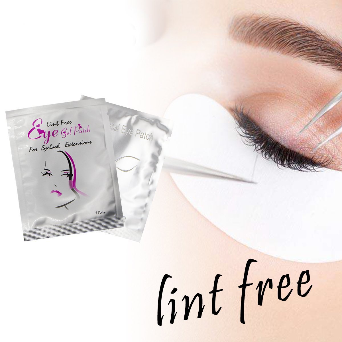 100 Pairs Eye Gel Patches, Lint Free Eye Gel pads for Eyelash Extension Pads,Eye Mask Beauty Tool (Girl)