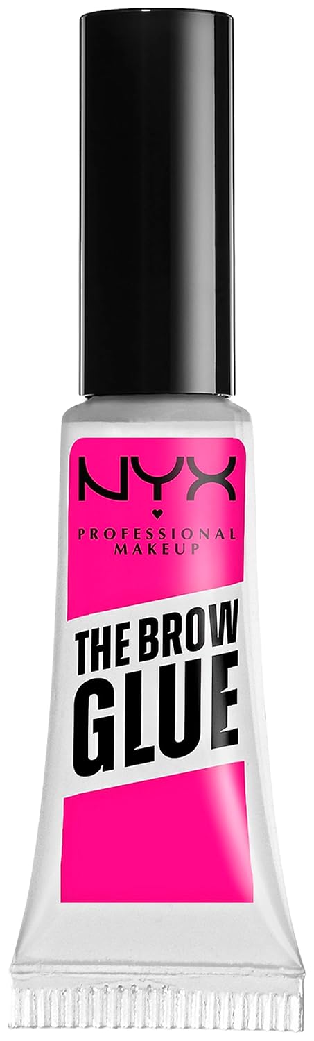 NYX PROFESSIONAL MAKEUP Makeup Setting Spray - Dewy Finish, Long-Lasting Vegan Formula (Packaging May Vary) & The Brow Glue, Extreme Hold Eyebrow Gel - Clear