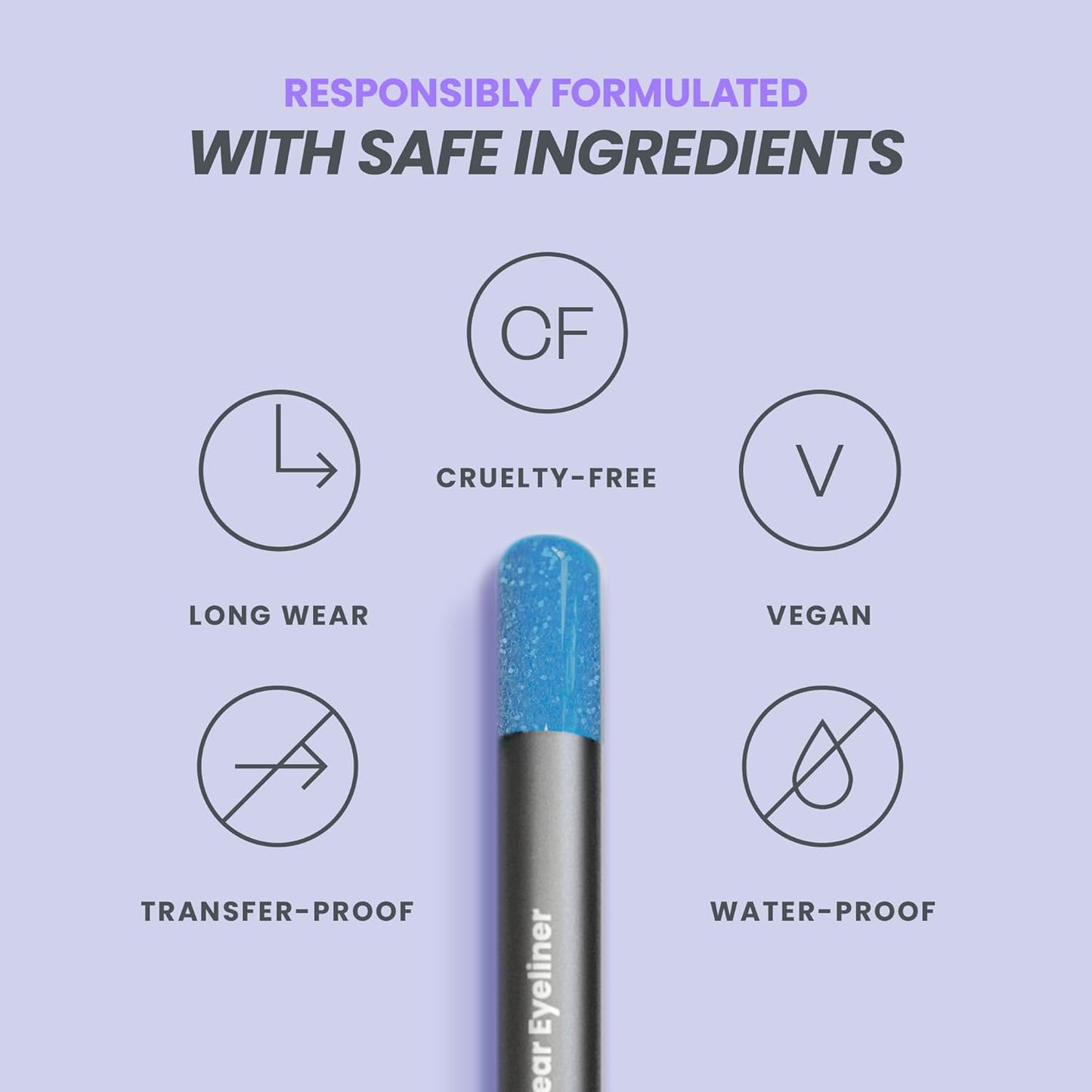 Wonderskin Eyeliner Pencil, 1440 Longwear Blue Eyeliner Pencil - Waterproof, Sharpenable & Smudge Proof