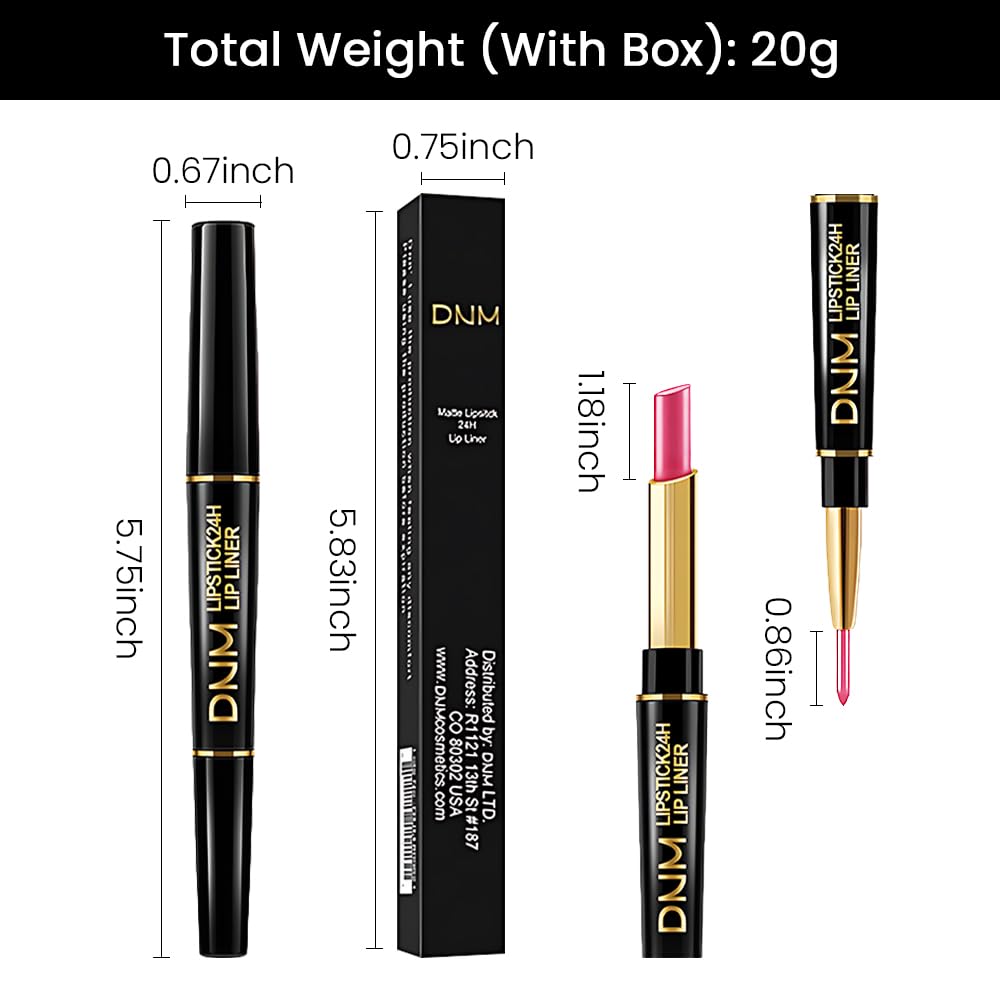 evpct 1Pcs Mauve Warm Pink Shine Lip Liner and Lipstick Combo Set Kit for Women, Moisturizing Glossy Tinted Lip Stick Balm, Sheer Shine Juicy Finish, Lightweight Hydrating Formula Lip Care 43#