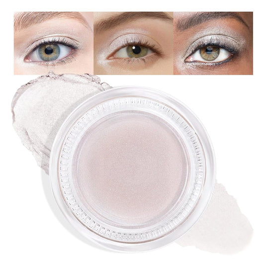 Cream Glitter Pearl Shimmer Metallic Eyeshadow Palette Makeup, Natural Single Mini Instant Holographic Eyeshadow For Women, Sombras Crema Para Ojos, Talc, Paraben & Cruelty Free, 18