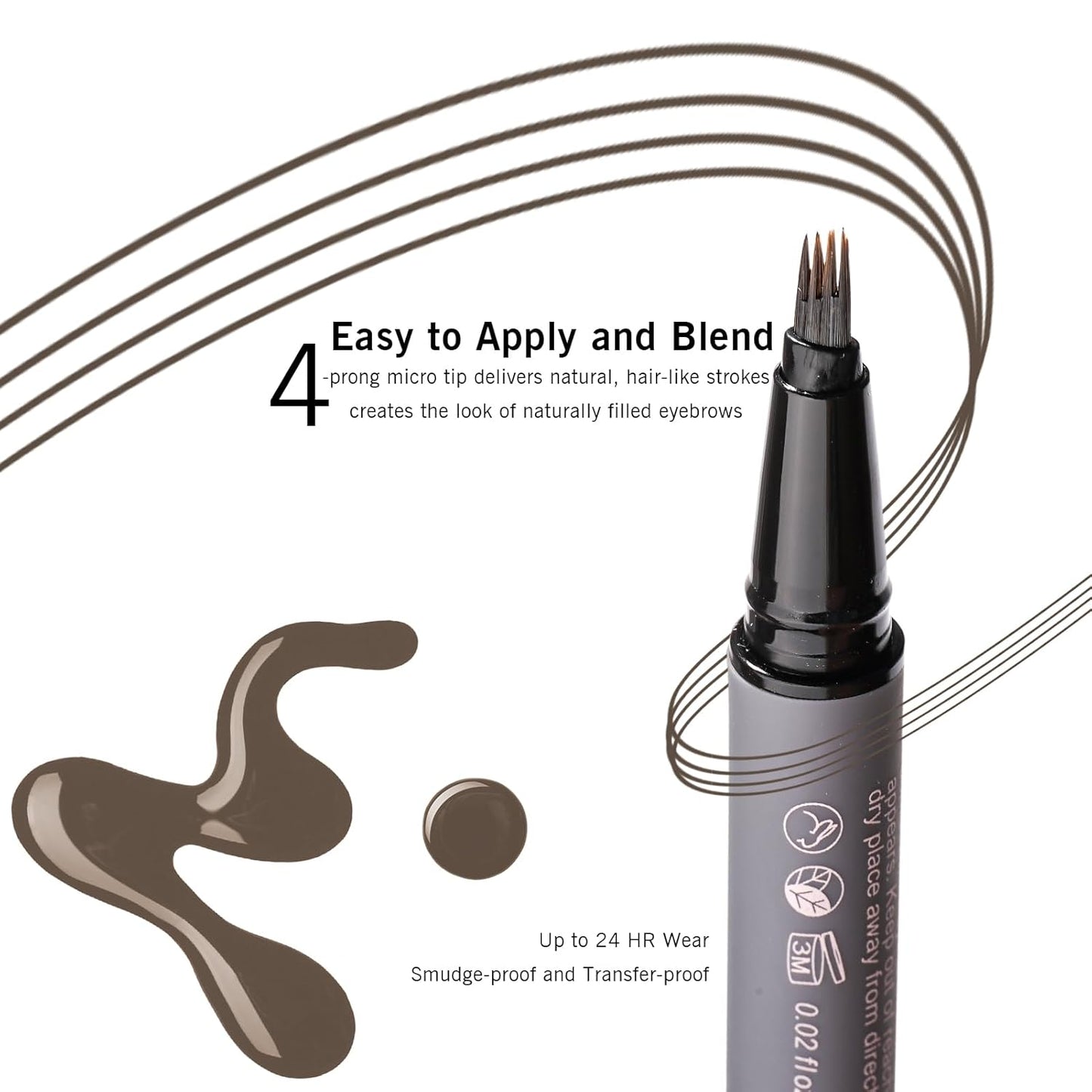 Deep Brown Eyebrow Pencil with 4 Prong Precise Tip, Dark Brown Eyebrow Pen for Natural Hair-Like Brows, Last for 24H YES.EYE DO (Bitter Chocolate-Deep Brown)