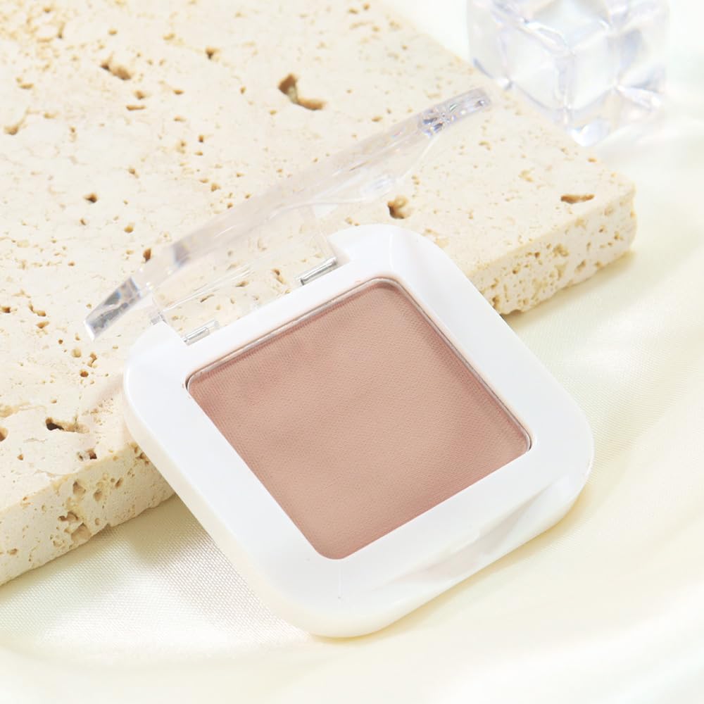 Light Smoked Beige Matte Single Eyeshadow Makeup Palette - Natural Single Matte Eye Shades | Creamy Pressed Powder for Easy Blending | Mini Travel Palette for Women | Everyday Eyeshadow Makeup