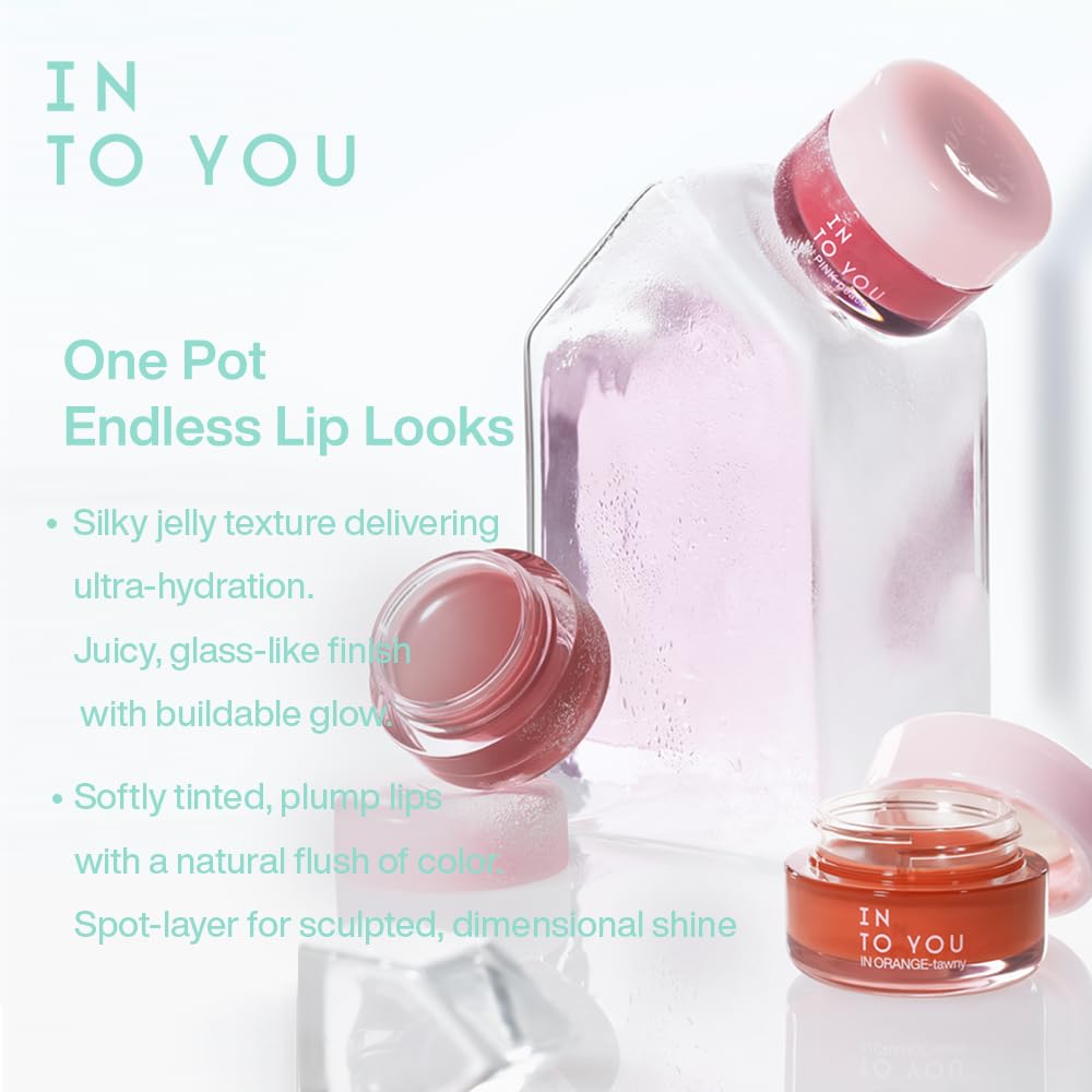 INTO YOU Frozen Glow Lip Balm, Hydrating Lip Gloss, Shine Finish, Nourishing Sheer Tint Pudding Pot with Vitamin E and Seed Oil, Plumping, Moisturizing Lip Makeup, 0.18oz, FB05 Rose Mauve