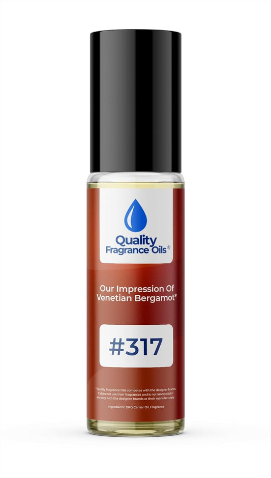 Quality Fragrance Oils' Venetian Bergamot Impression #317 | Long-Lasting Perfume Oil, Alcohol-Free, Strong Scent, 10ml Roll-On | Affordable Alternative to Designer Fragrances