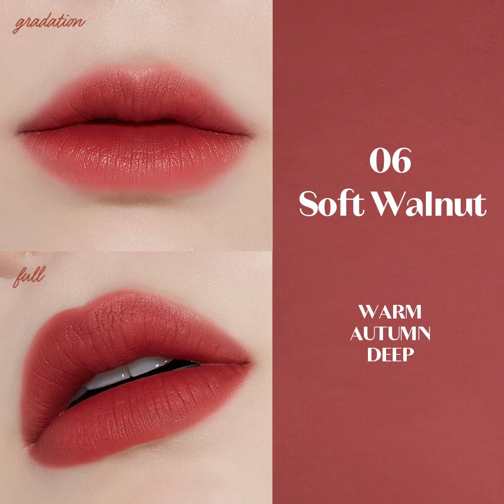 ETUDE Fixing Tint #06 Soft Walnut (4g) | Long Lasting High Pigmented Liquid Lipstick | Waterproof Lightweight Matte Finish Lip Stain | Full Coverage | Korean Makeup, Kbeauty