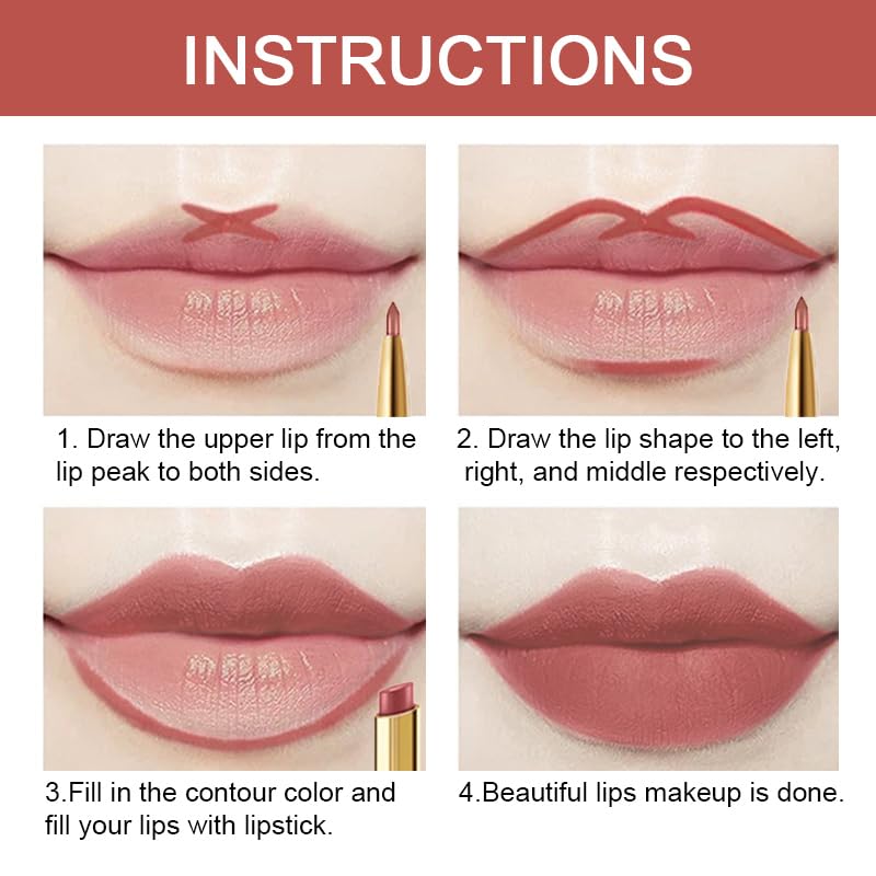 evpct 3Pcs Dusty Antique Rose Lip Liner and Lipstick Set Kit for Women Nude Beige Mauve Matte Fall Lipstick Shades Set Lip Stain Long Lasting Lipstick 24 hour Waterproof and Lip Liners Pencil Set