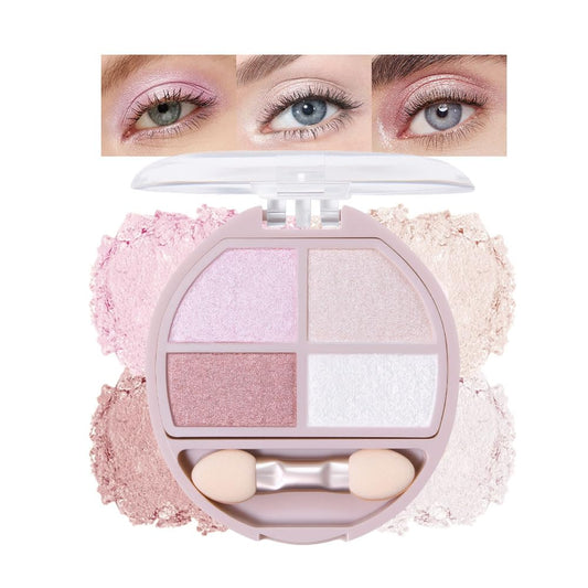 Eyeshadow Makeup Palette with Brush,Nude Pink Natural Neutral Powde Eye Shadow Palette for Older Women,Long Lasting Naturing-Looking,Lightweight,Waterproof,Eye Makeup Kit Travel Size,Vegan