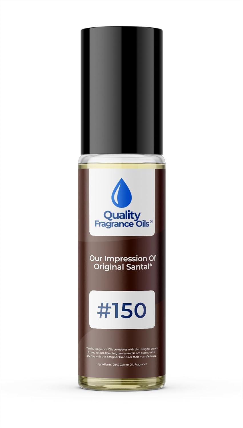 Quality Fragrance Oils' Original Santal Impression #150 | Long-Lasting Perfume Oil, Alcohol-Free, Strong Scent, 10ml Roll-On | Affordable Alternative to Designer Fragrances