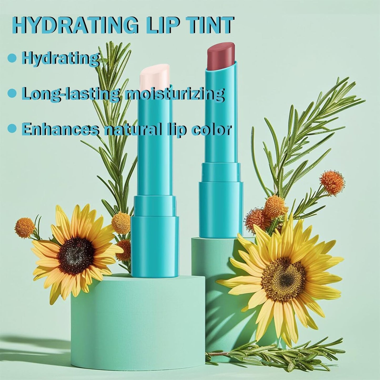 Lip Tint Hydrating, Moisturizing Lip Oil Balm, Long Lasting Waterproof Lip Gloss Non-Stick Cup Lipstick Set, Natural Ingredients Strong Moisturizing Lipstick (Dusty Rose)