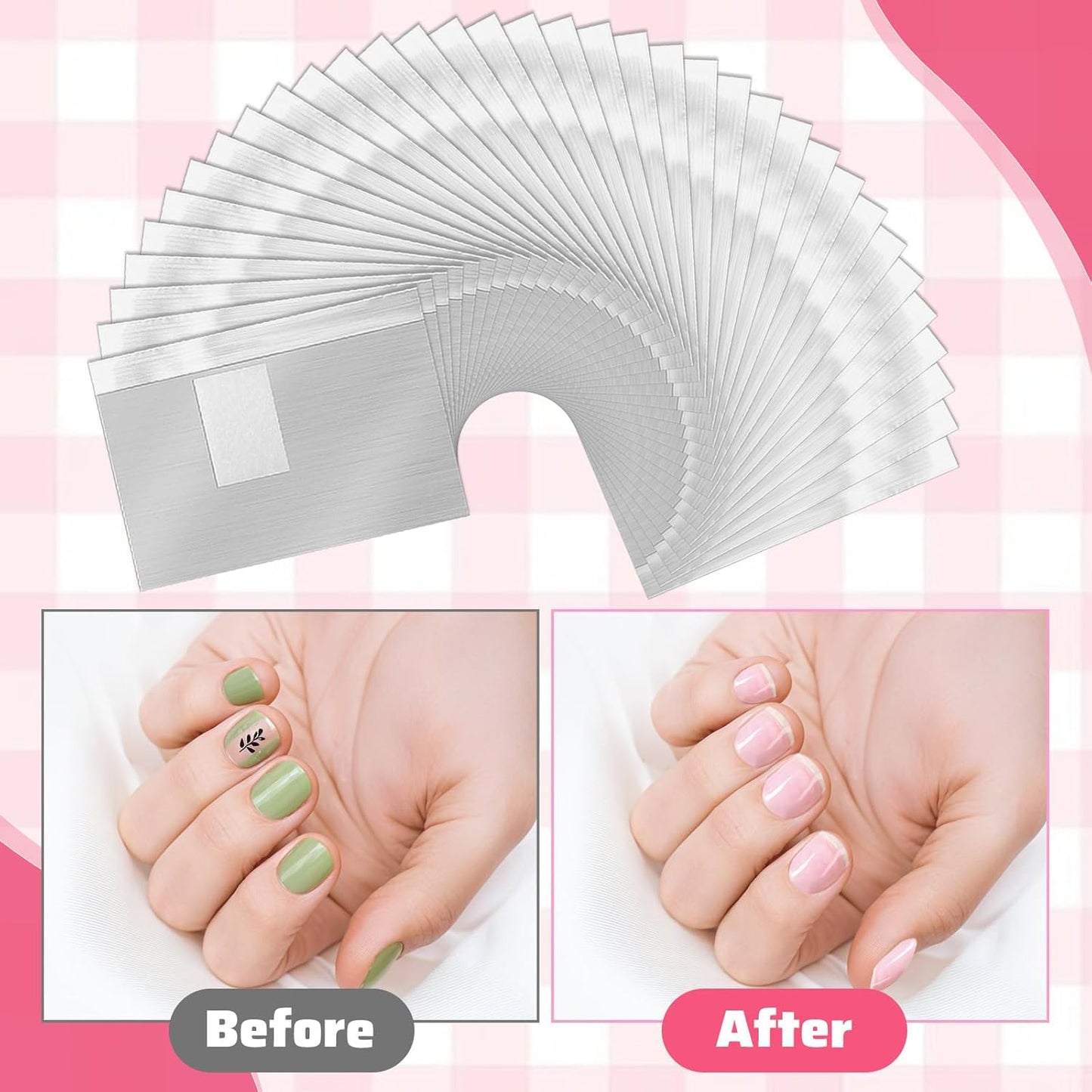 1000pcs Aluminium Foils Nails Polish Remover, Soak Off Wraps Finger Nail Gel Polish Removal Tool with 0.79x1.18inch Pre-attached Lint Free Cotton Pads
