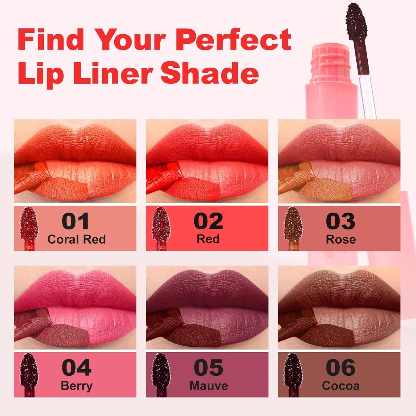 Lip Liner - Lip Stain Peel Off Moisturizing Long-Lasting & Waterproof Transfer Proof & Plumping, Non-Stick Cup Lip Liner Stain Tint For All Skin Types (Red, 1 PCS)