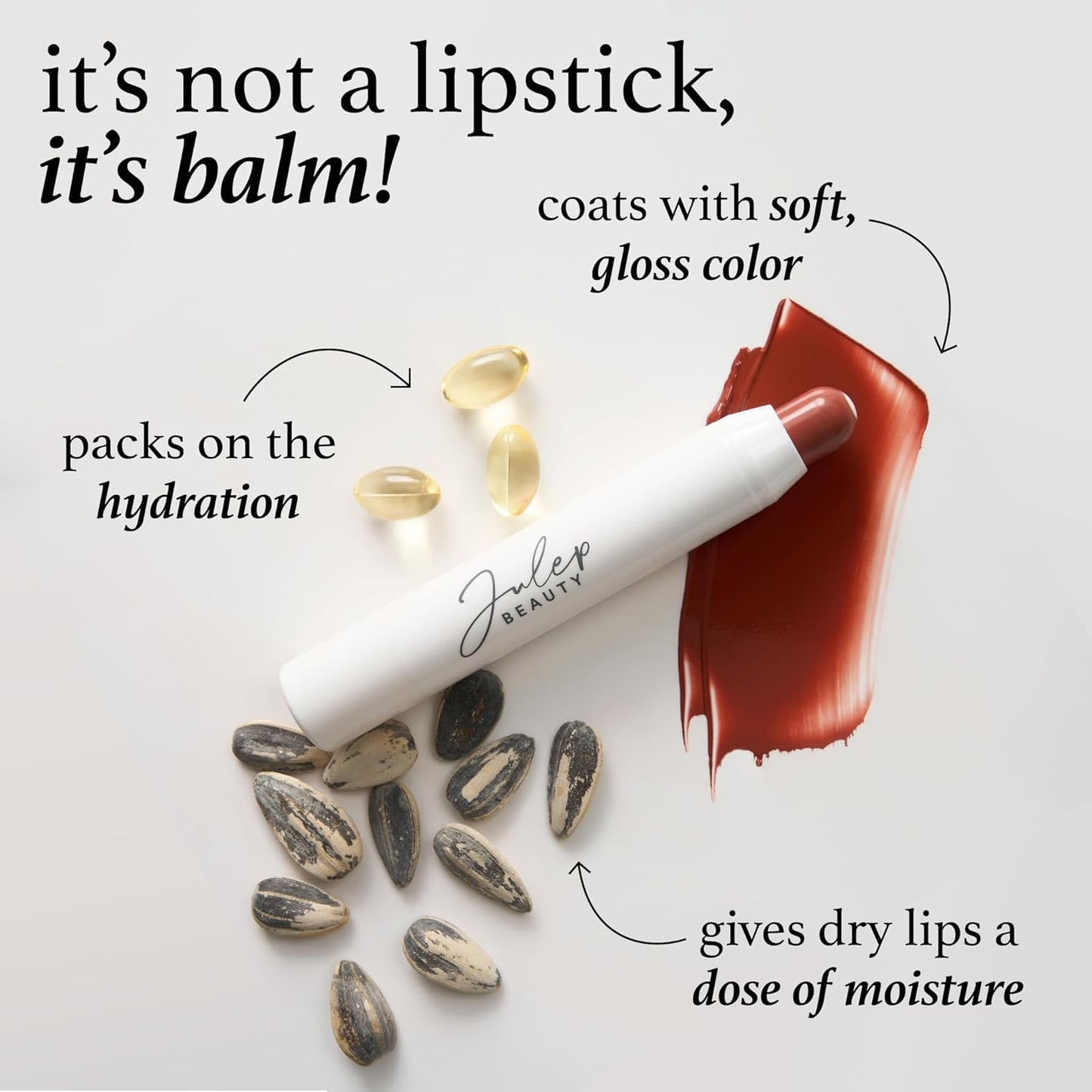 Julep It's Balm: Tinted Lip Balm + Buildable Lip Color - Vintage Mauve - Natural Gloss Finish - Hydrating Vitamin E Core - Vegan