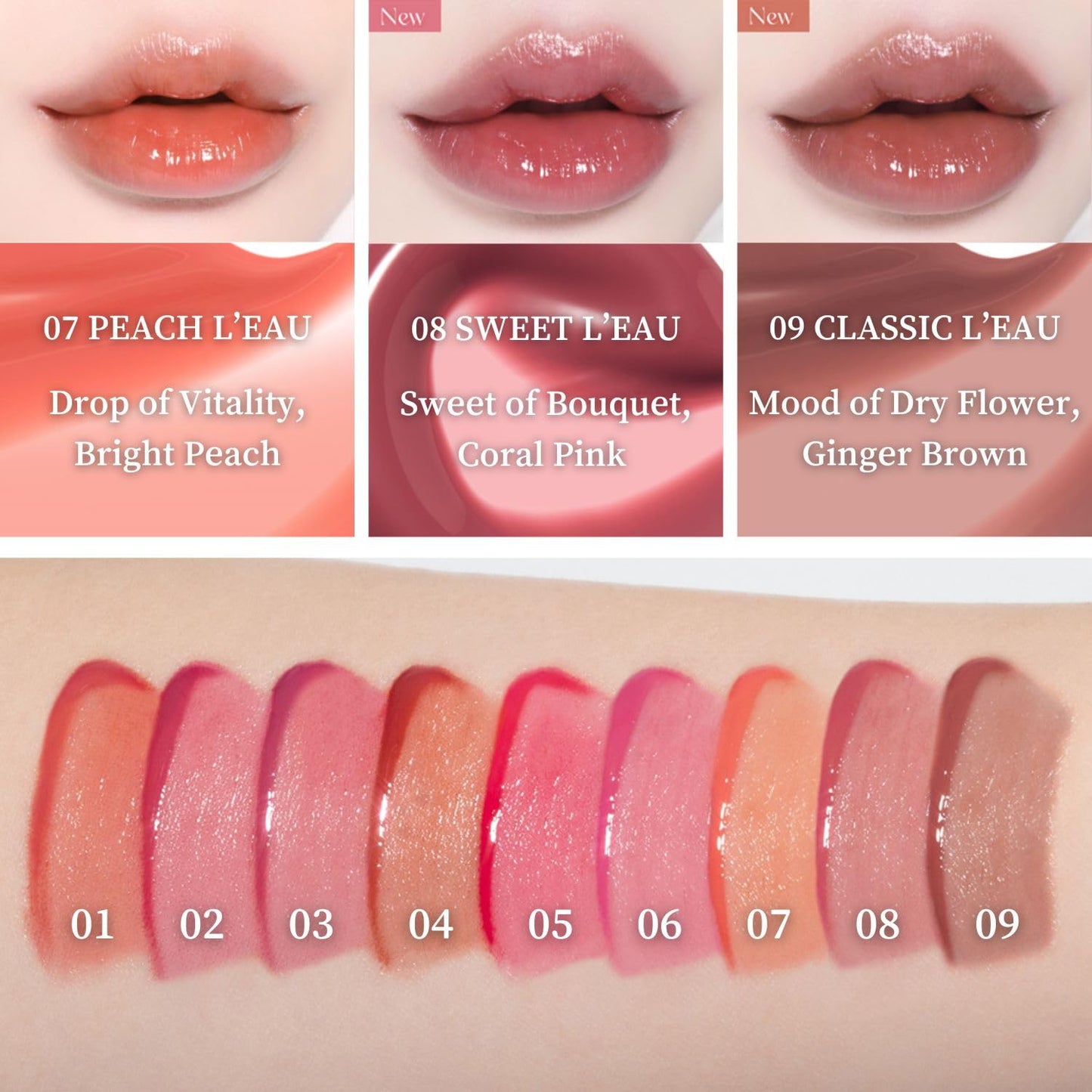 BBIA L’EAU Tint – Glossy & Glow Lip Stain, Watery Lip Tint, Non-Sticky, High Shine Finish, Long-lasting, Moisturizing, Lightweight, Natural, Daily Use, Vegan, Korean Lip Makeup (06 PINK L'EAU)