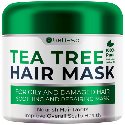 Tea Tree Oil Hair Mask - Deep Conditioner Treatment for All Hair Types - Intense Hydration Care and Protein Moisture Repair for Women and Men.