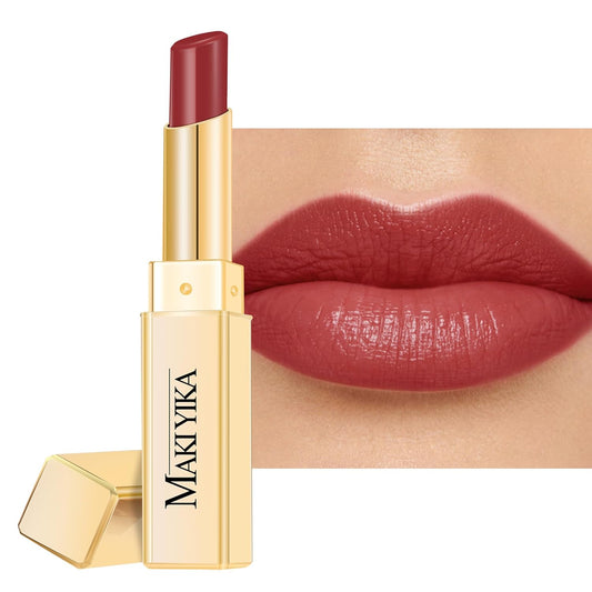 MAKI YIKA Moisture Mauve Red Lipstick for Women Hydrate Lip Gloss for Dry Cracked Lips Weightless Glossy Lip Color Juicy Finish,MA059 Mauve Pop