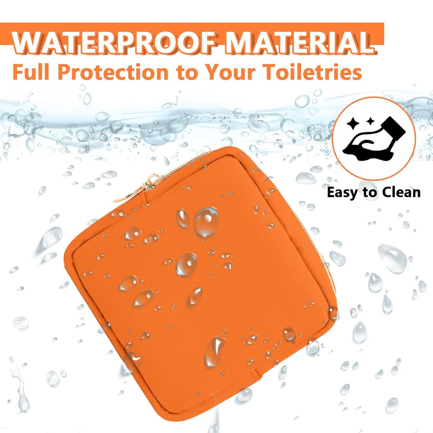 Mini Makeup Pouch for Purse, Small Cosmetic Bag Pouch Nylon Travel Toiletry Organizers for Women Girls, Cute Zipper Pouch Coin Purse Preppy Storage Bag for School Work(Mini-Peach)