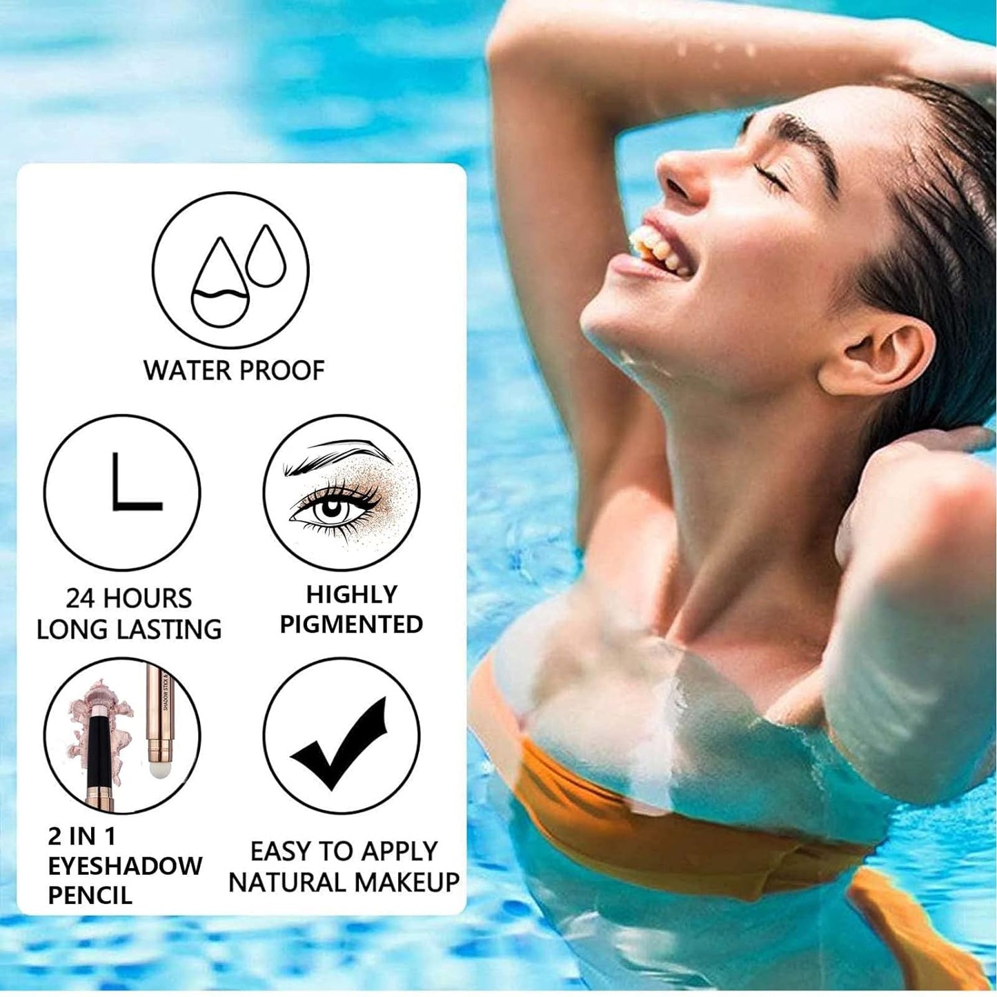 Romantic Red Eyeshadow Stick Makeup, Highlighter Matte Cream Eye Shadow Pencil, Waterproof Hypoallergenic Long Lasting Crayon, Glitter Primer Palette Shimmer Eyeliner Pen