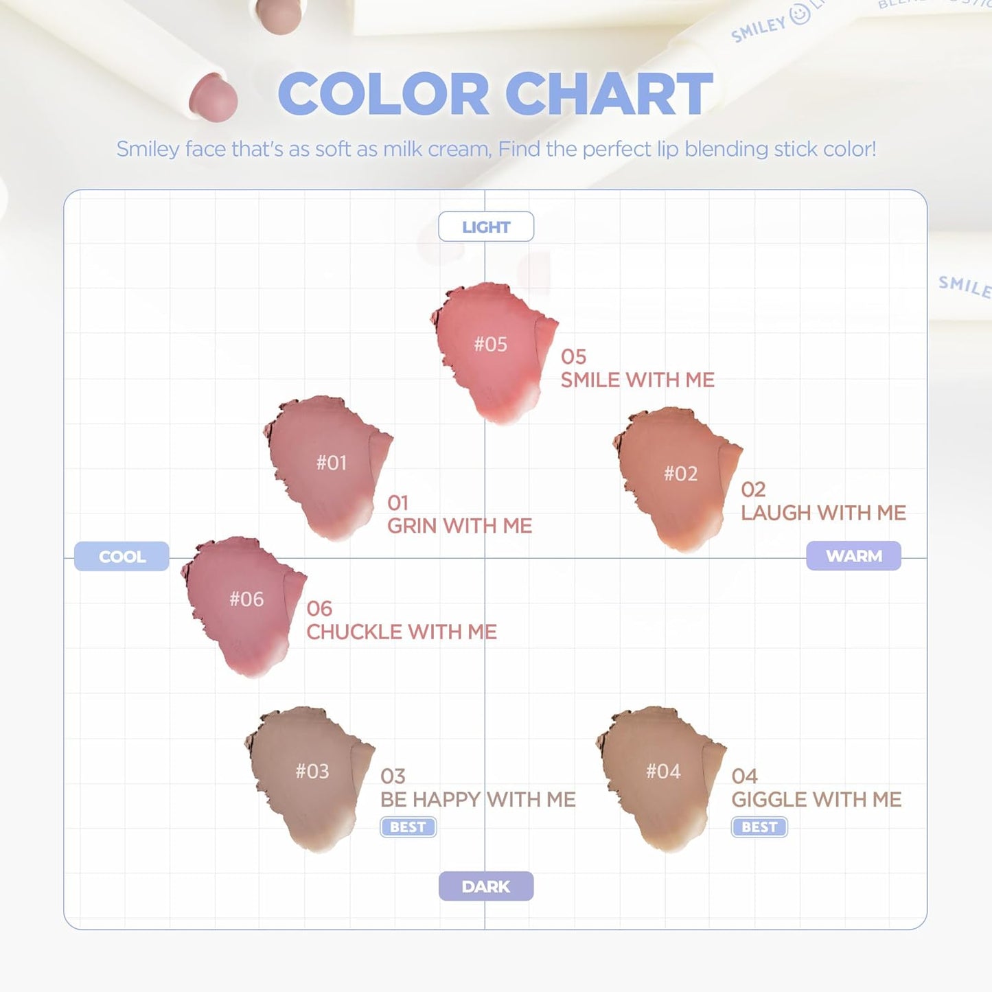 lilybyred Smiley Lip Blending Stick | Korean 3-in-1 Multi-Use Lip Liner, Smooth Creamy Texture, Long-Lasting Matte Finish, Soft Blur Effect, Precision Contour Pencil, 0.028 oz. (02 Laugh with Me)