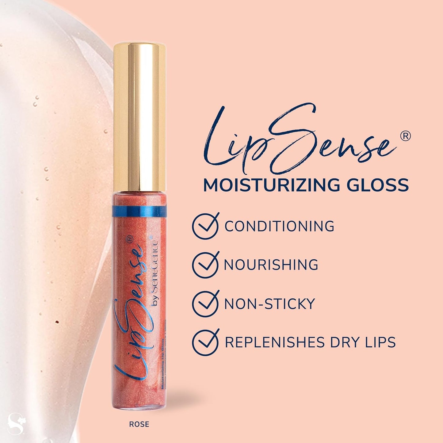 SeneGence LipSense Moisturizing Gloss – Hydrating, Long-Lasting Gloss with Shea Butter & Vitamin E, Vegan & Paraben-Free