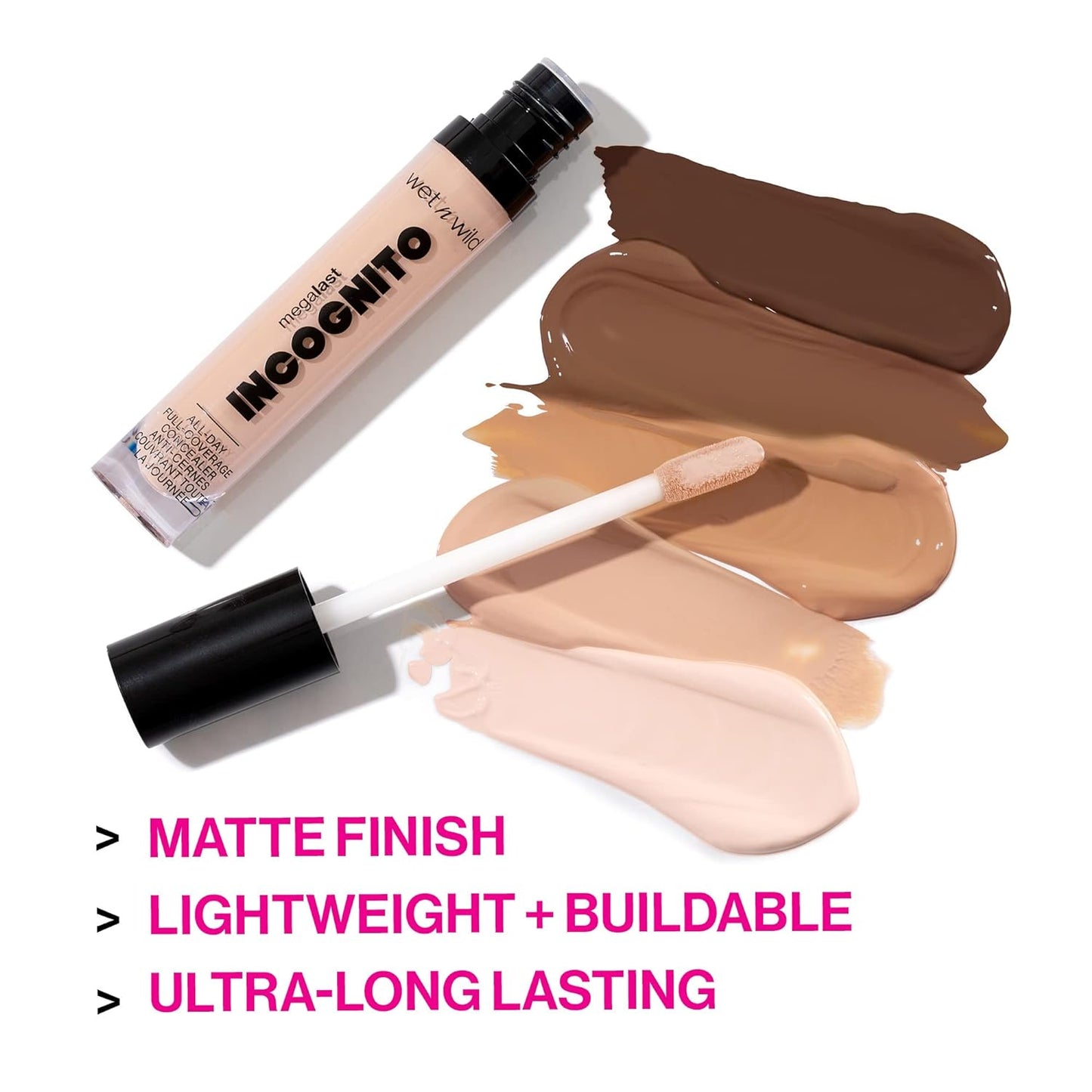 Concealer By Wet n Wild Mega Last Incognito All-Day Full Coverage Liquid Matte Concealer, Tan Deep,1114053
