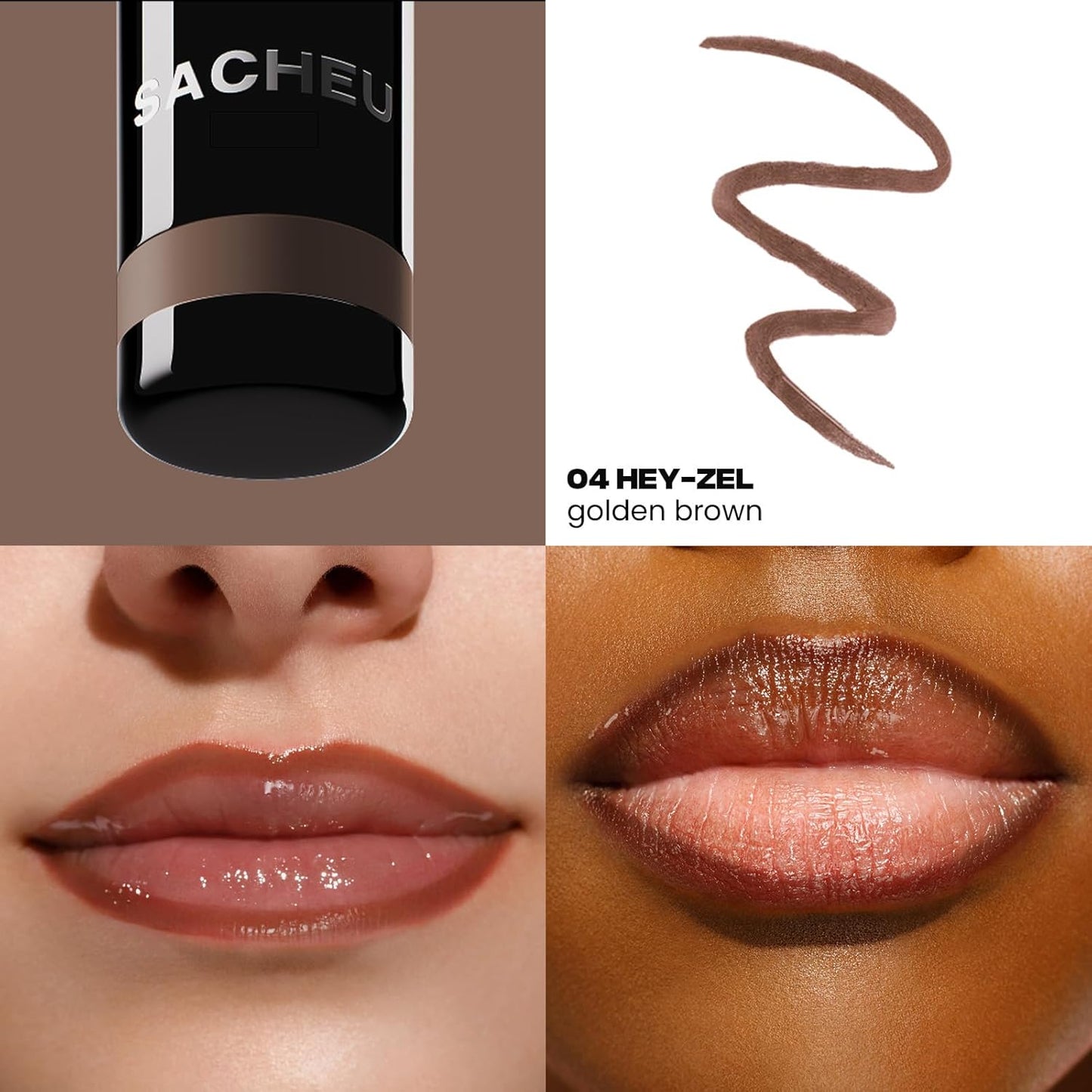 Sacheu Lip Liner STAY-N Peel Off Lip Stain — Long Lasting Matte Lip Tattoo Transfer Proof Lipstain Infused with Hyaluronic Acid & Vitamin E for All Skin Types — Vegan & Cruelty-Free, Core Bundle