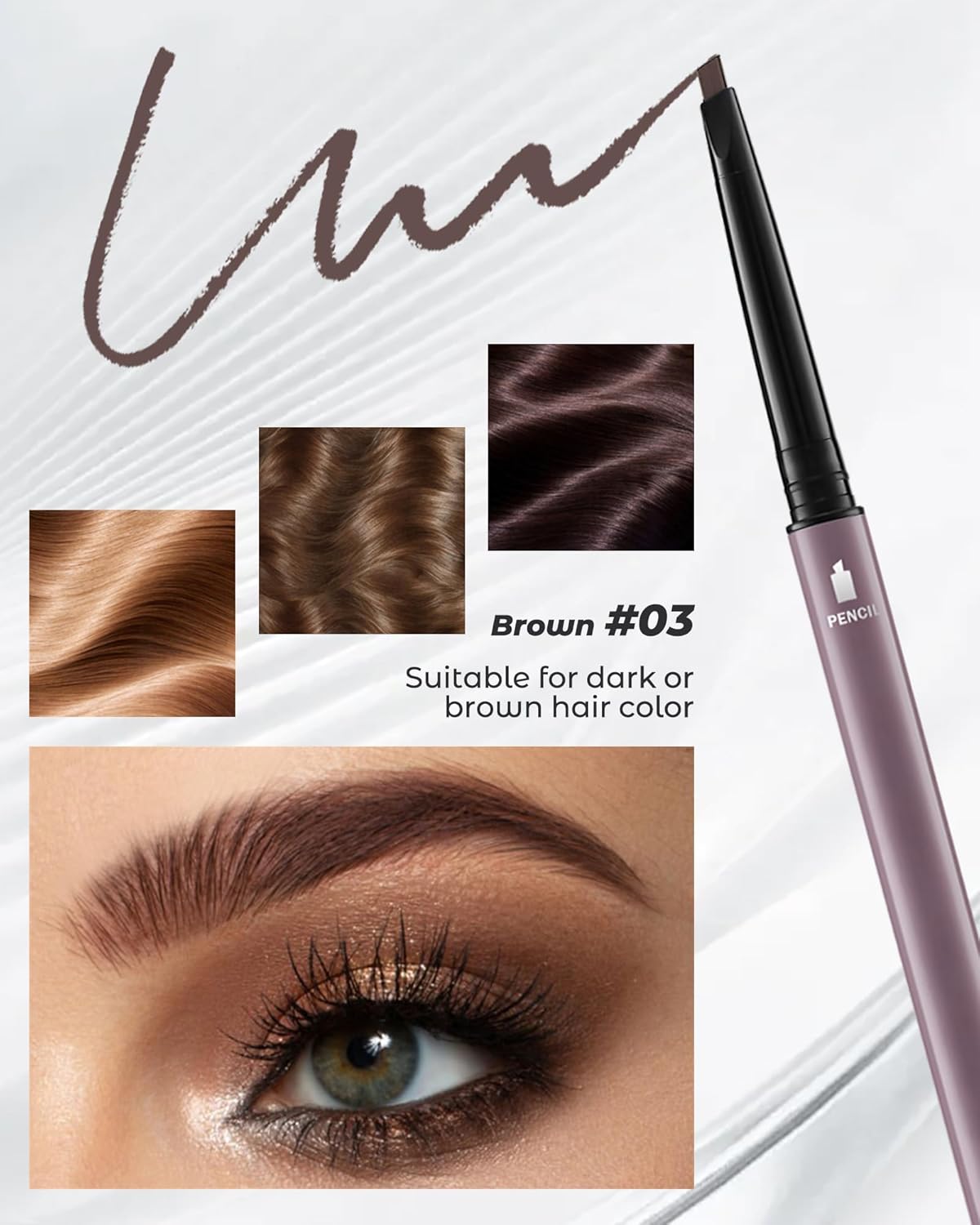 6Pcs Microblading Eyebrow Pencils Brown Waterproof Eye Brow Pencil w/Eye Brow Razor & Scissors Kit 0.5mm Ultra-Fine Tip Creates Hair-Like Strokes for Women Effortless Natural Brows