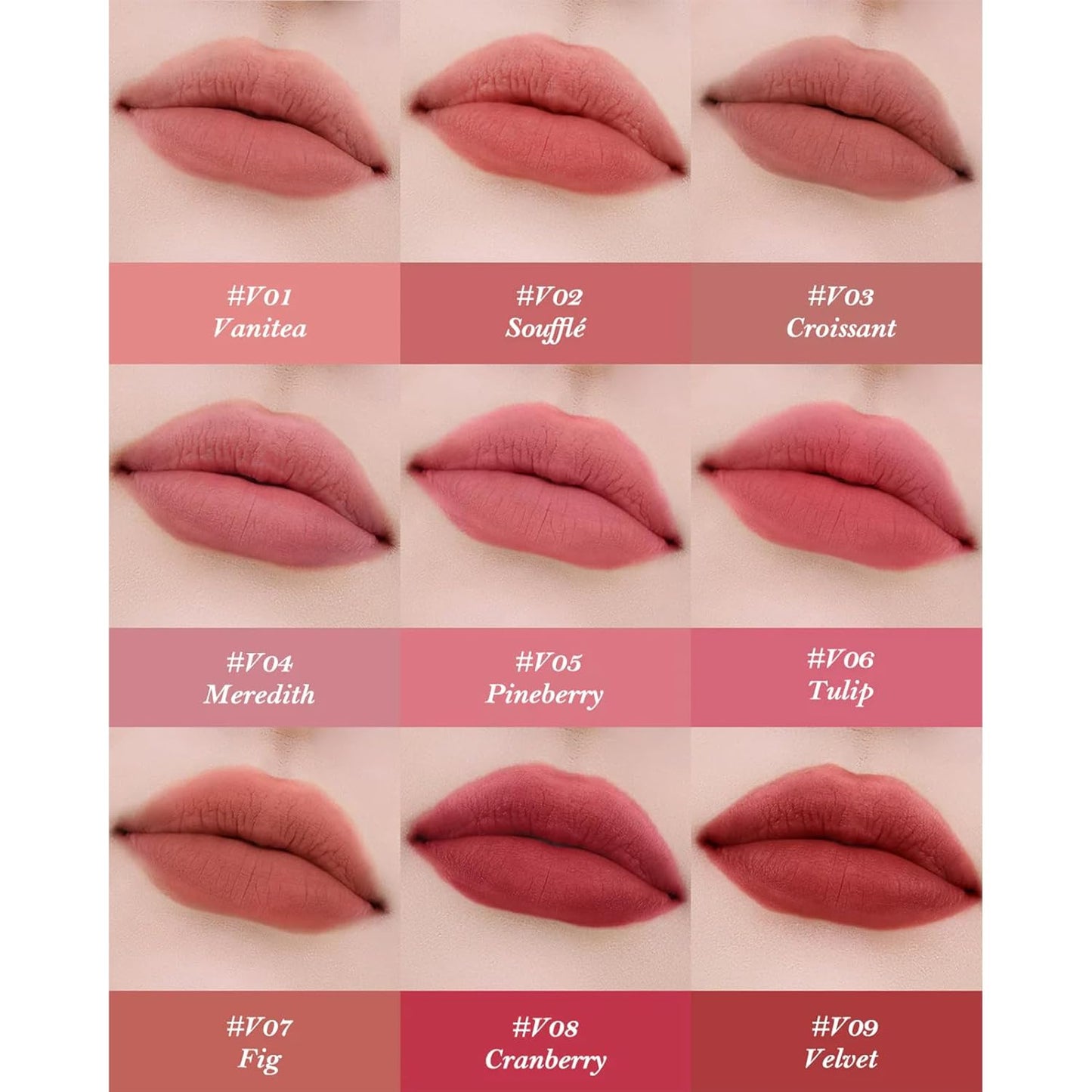 Flower Knows Strawberry Cupid Cake Lip Cream,Velvety-Smooth Matte Liquid Lipstick,Hydrating,Smudge-proof & Stain-Free Lip Stain(V08 Cranberry,0.17 Fl Oz)