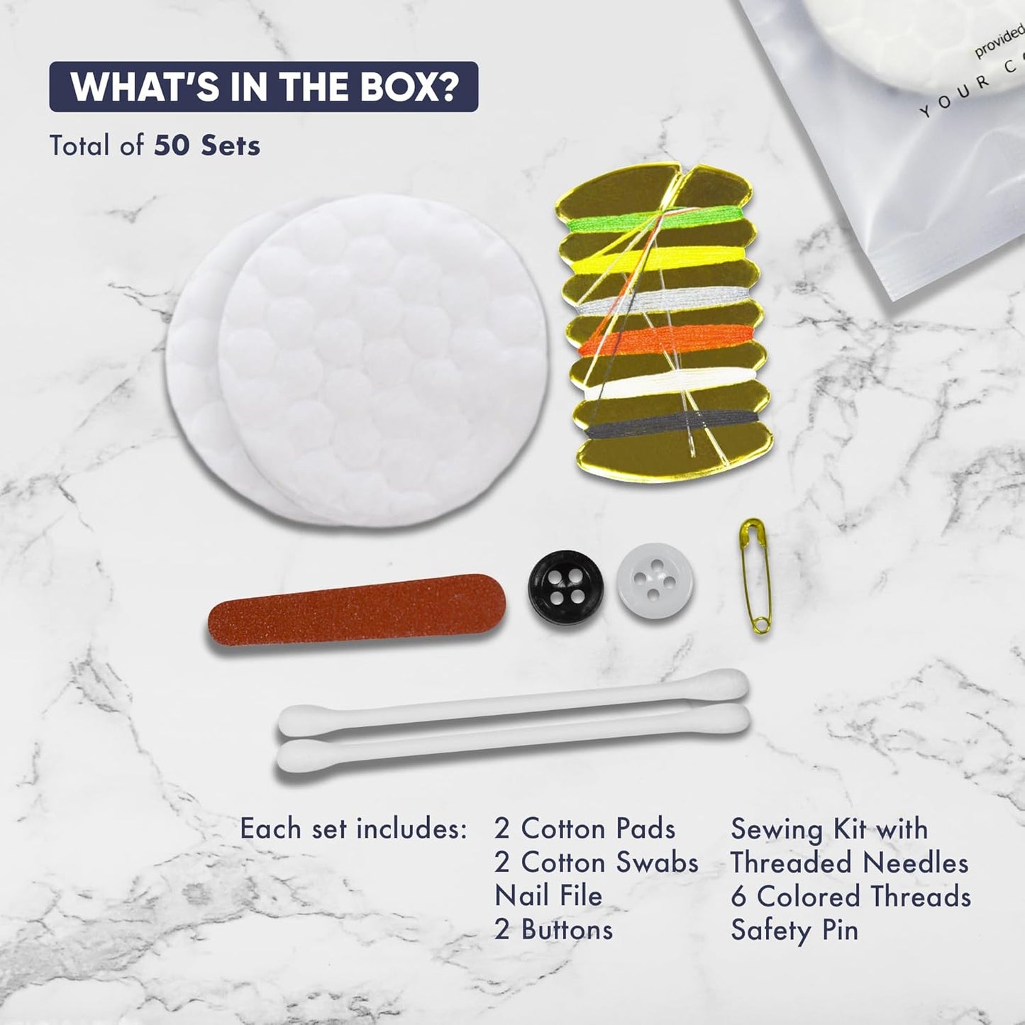 1-Shoppe All-in-Kit | Personal Care Kit Frosted Sachet Wrap | Hotels and Vacation Rentals | (Case of 50)